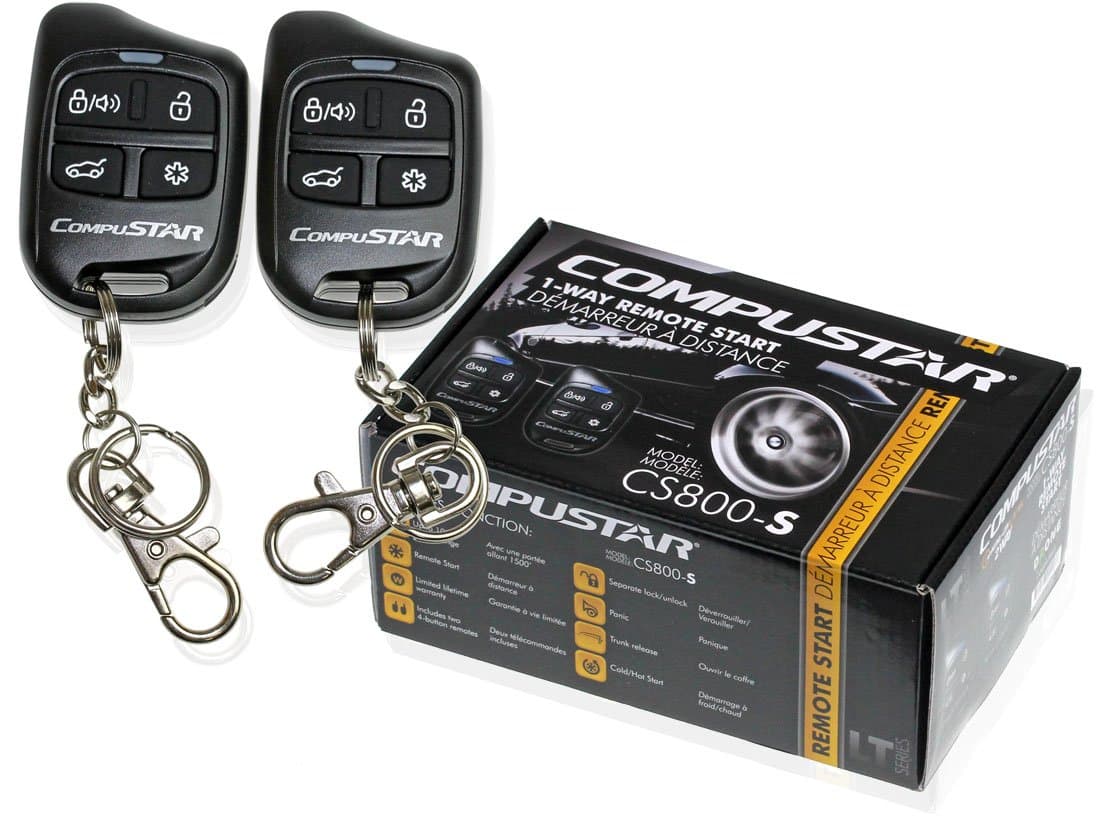 Compustar CS800-S 1-Way Remote Start with 2 4-Button Remotes 1000 Feet Range CS800S CS800