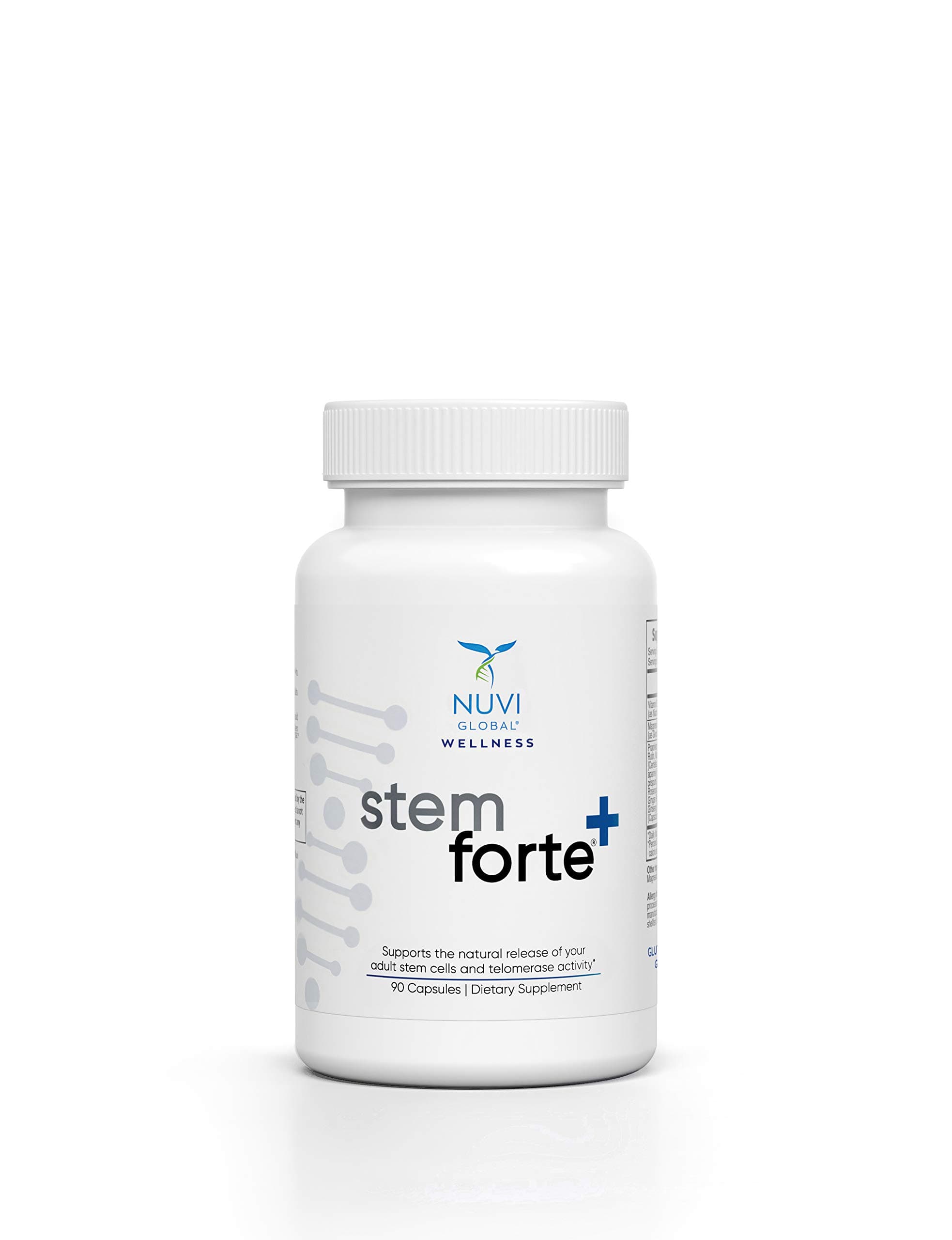 NuVi Global Stemforte Plus Stem Cell and Telomere Supplements – Cell Regeneration, Cell Growth & Telomere Support for Healthy Aging & Cellular Health – 90 Capsules for Men & Women
