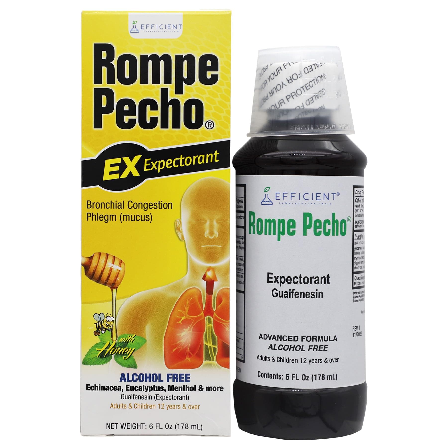 Rompe Pecho EX (Expectorant) 6oz - Cold & Cough Syrup