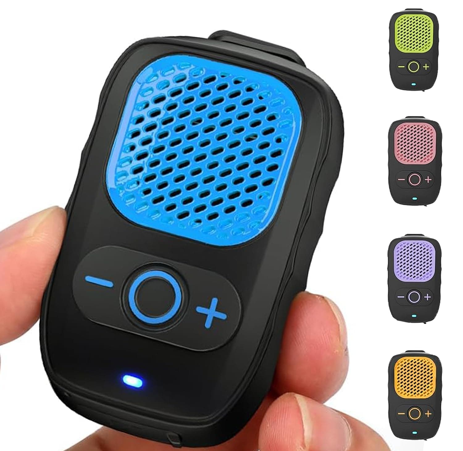 Wearable Bluetooth Speaker - 30H Working Time Clip-On Wireless Jobsite Pro Water-Resistant Portable Speaker — Built-in Mic for Hands-Free Music and Calls, Blue (Non-Magnetic)