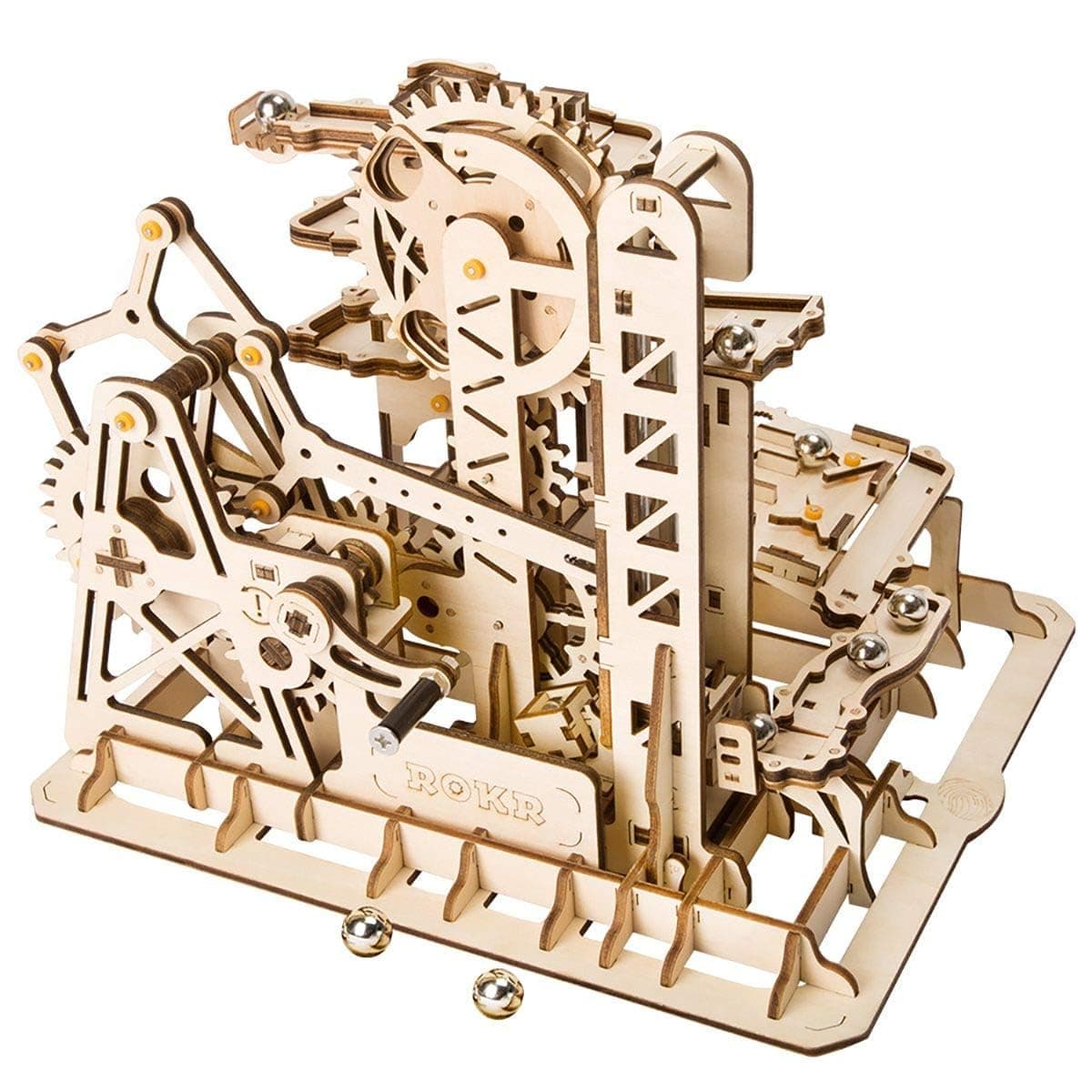 ROKR Marble Run 3D Wooden Puzzle Roller Coaster Mechanical Model Self Craft Deco Education Gift