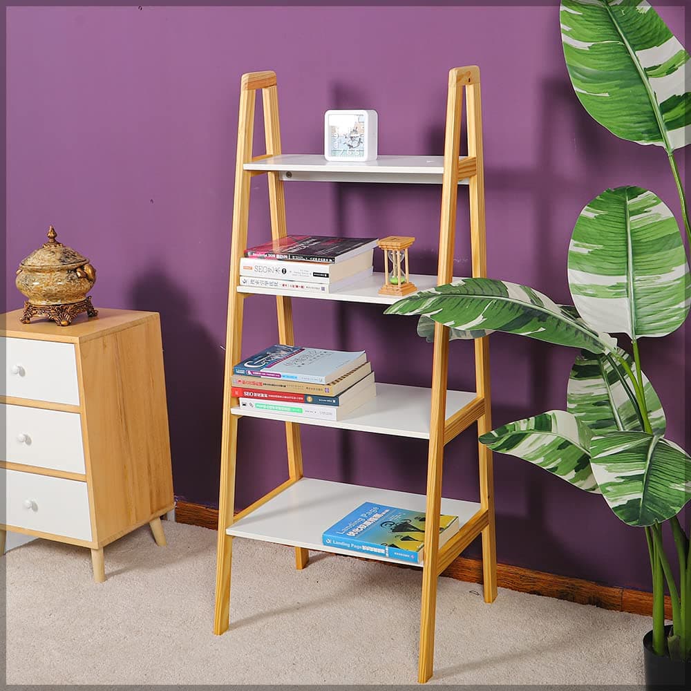 YATAI 4-Tier Ladder Shelf, Versatile Storage & Display Rack for Books, Plants, Decor & Essentials, Space-Saving Freestanding Multi-Functional Plants Stand, Bathroom Shelf, Bookshelf for Home Office