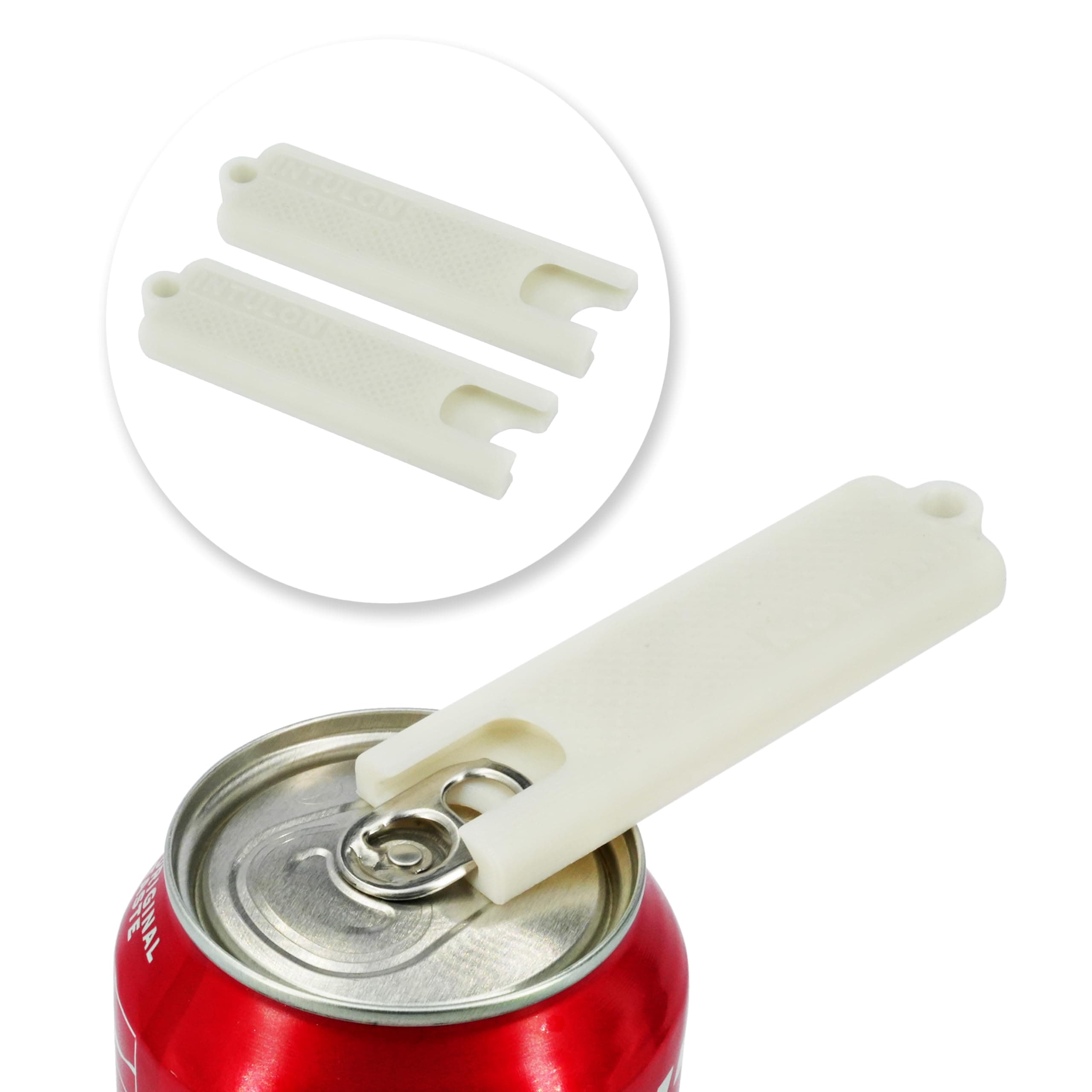 Soda Can Tab Opener, Pop Tab Lifter for Easy Opening - Compact Kitchen Gadget for Seniors, Arthritis Friendly, Portable Pocket Tool (Off White, Regular (2 Pack))