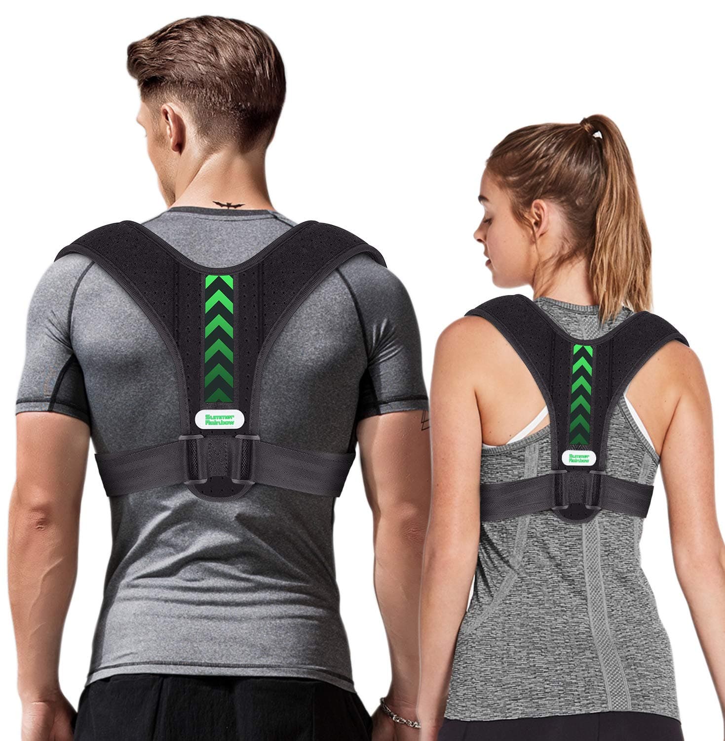 summer rainbow Posture Corrector for Men and Women,Upper Back Straightener Brace,Sticker Adjustable Back Support Brace for Thoracic Kyphosis and Providing Shoulder - Neck Pain Relief (Universal)