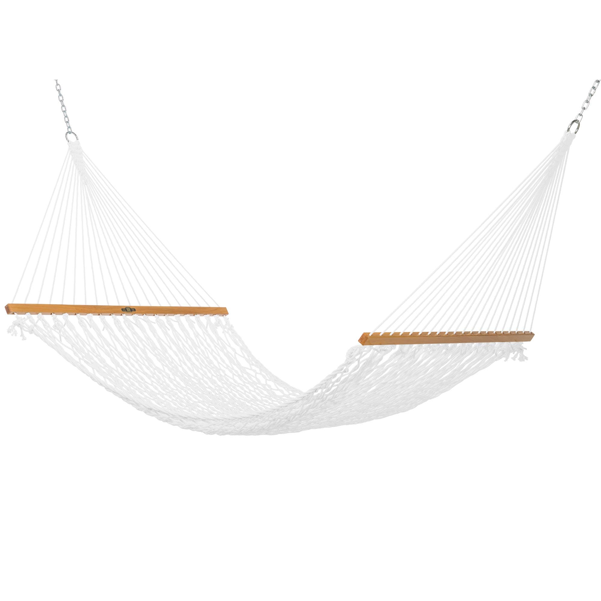 Original Pawleys Island 12OP Single Original Polyester Rope Hammock with Free Extension Chains & Tree Hooks, Handcrafted in The USA, Accommodates 1 Person, 450 LB Weight Capacity, 12 ft. x 50 in.