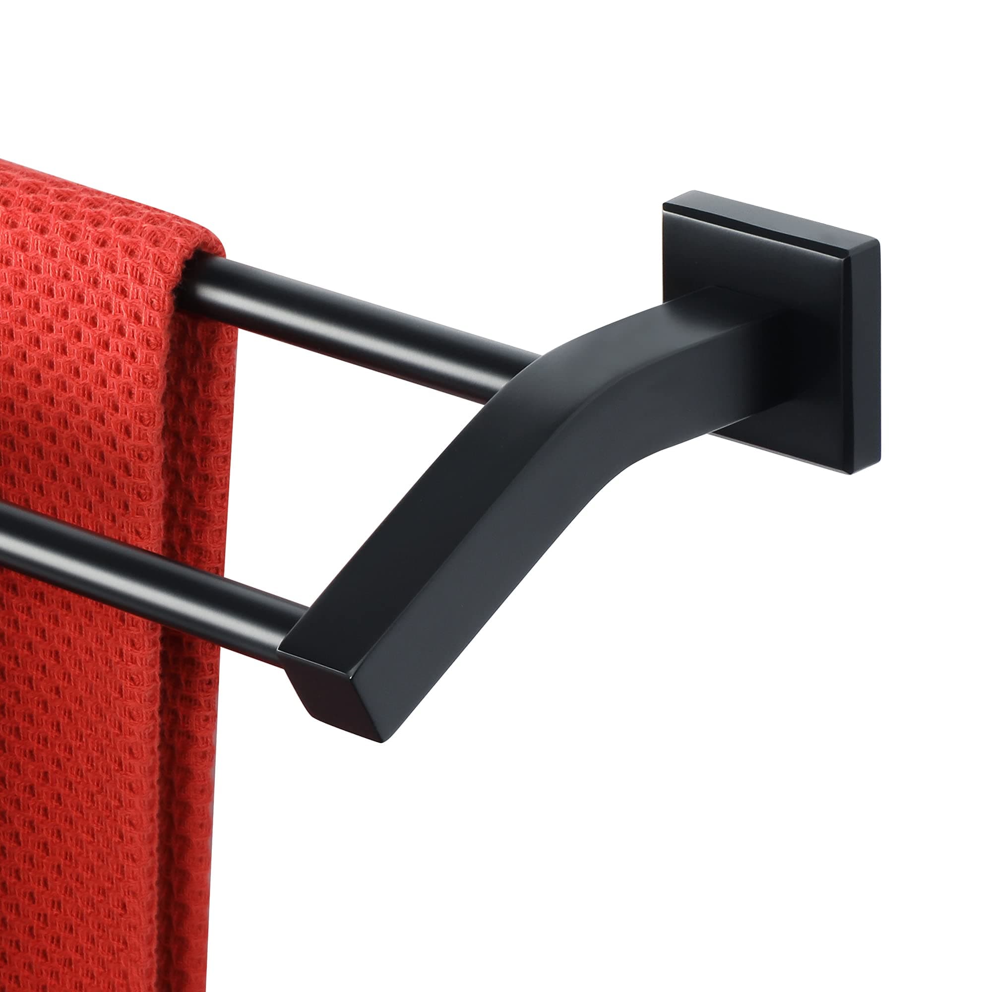 Alise Double Bath Towel Bars Towel Racks for Bathroom,Wall Mount Towel Holder Heavy Duty 16-Inch Towel Hanger Rail,SUS304 Stainless Steel Matte Black