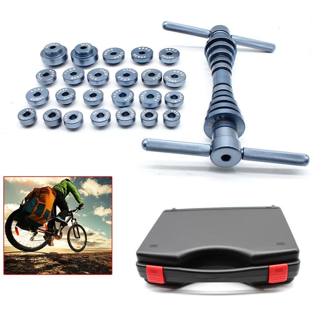 MOMOJA Bike Bearing Removal Install Tools Kit Bicycle Bottom Bracket Hub & BB Axis Bearing Removal Installation Tool 25pcs