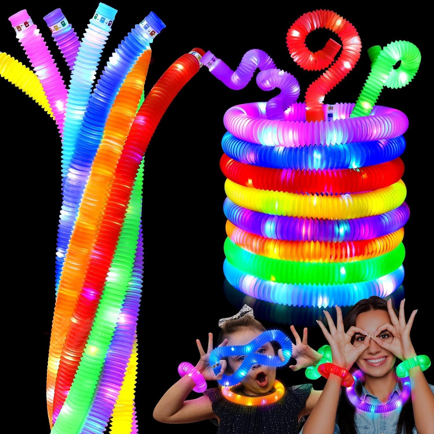 Generic Glow Sticks Stocking Stuffers for Kids - 12Pcs LED Glow Stick Toys for 3+ Years Old Boys & Girls, Party Supplies, Party Favors, Goodie Bags Fillers, Birthday Gifts