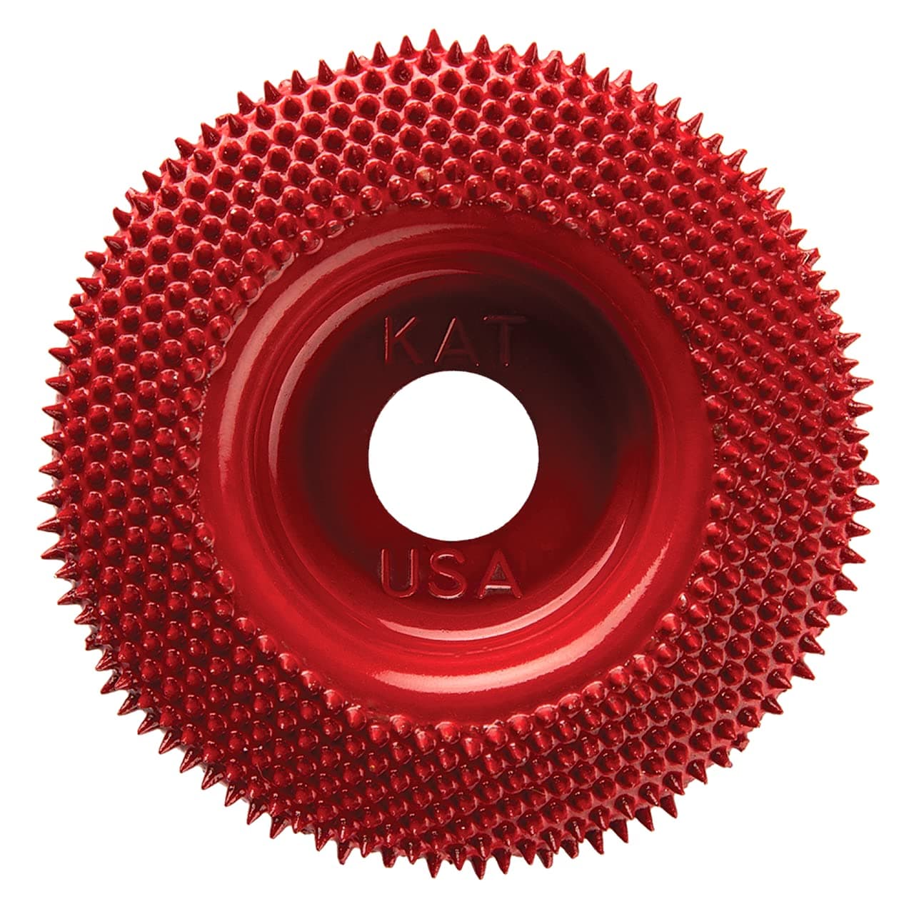 King Arthur's Tools Original and Patented - MERLIN2 Coarse Red Round Tungsten Carbide Disc Rasp for Woodworking, Material Removal, Carving, Smoothing, and Finishing - 2" (50mm) Diameter - # 10009