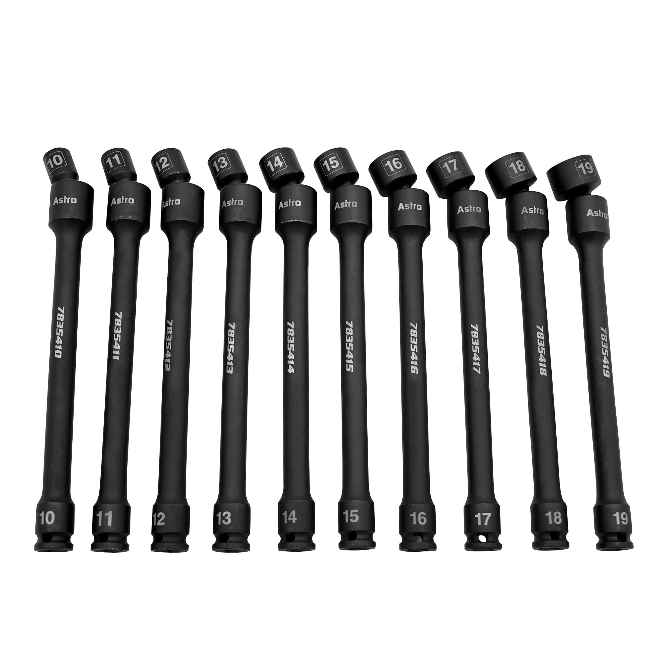 78354 10-Piece 3/8" Drive 6 Point Pinless Universal Torque-Saver Impact Extension Socket Set - Metric