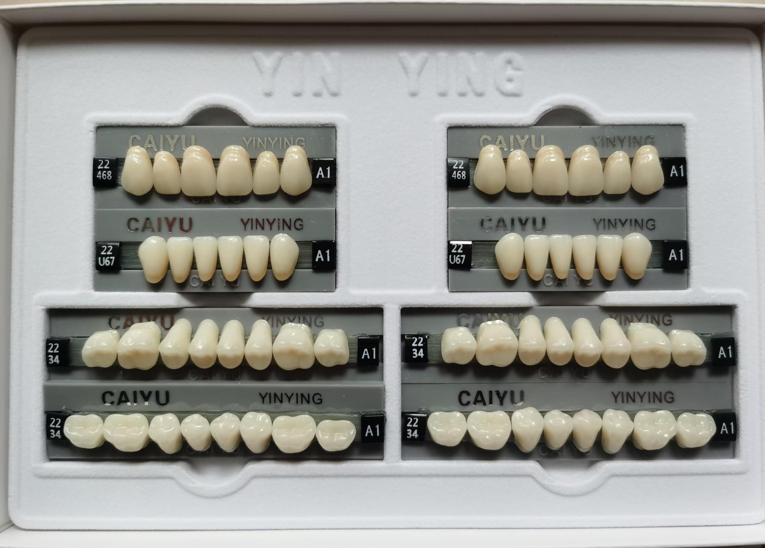 SDent® 2 Boxes 3 Layers Super Hard Synthetic Resin Teeth Multi-Layer Acrylic Composite False Teeth Denture Polymer Polymerial Materials 2 Mouths/Box & Full Set & A3 & 56PCS
