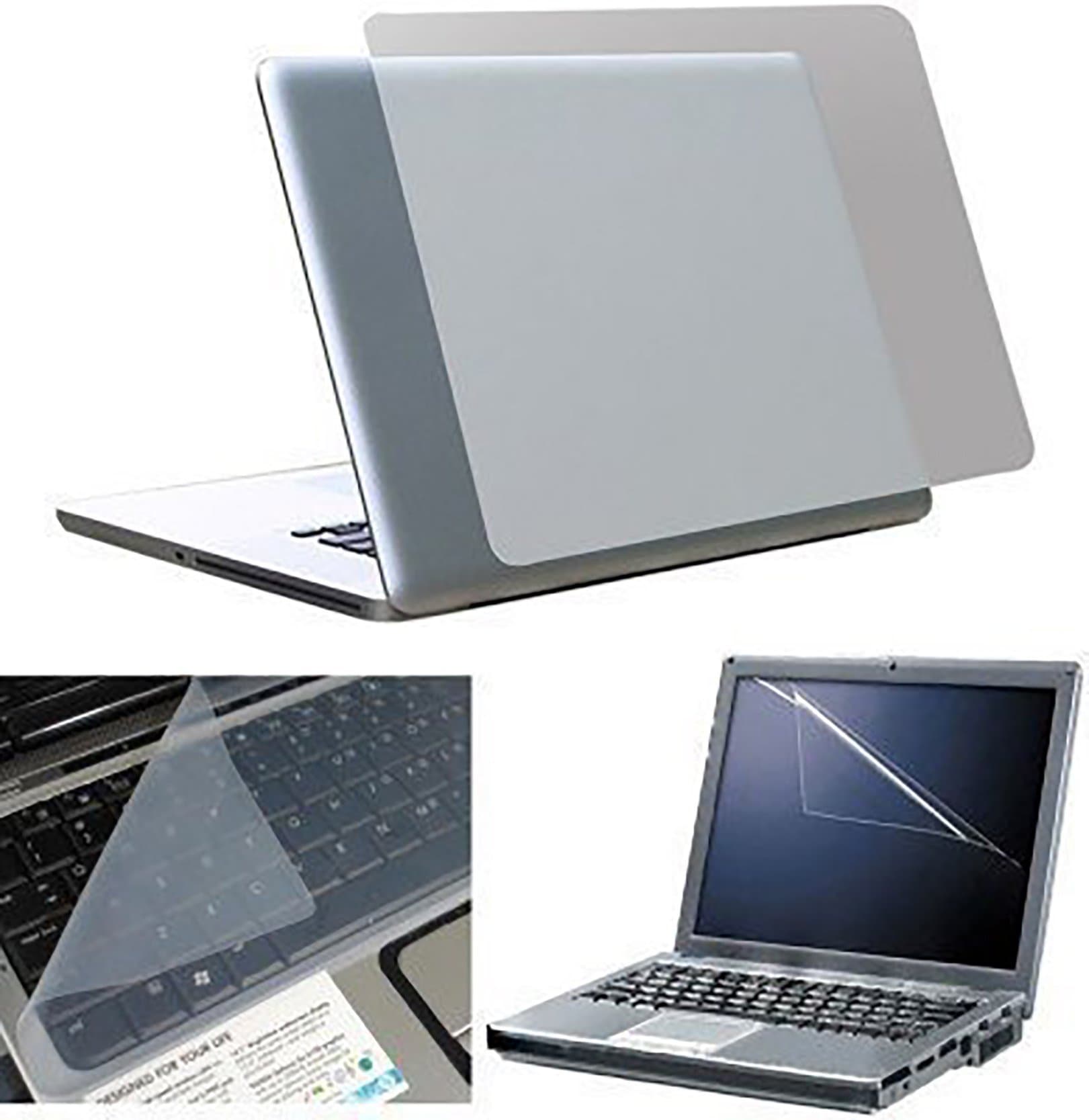 Famous Quality® Laptop Screen Guard 15.6 inch- (Screen Guard, Silicone Keyboard Protector, Back-Panel Transparent Skin)