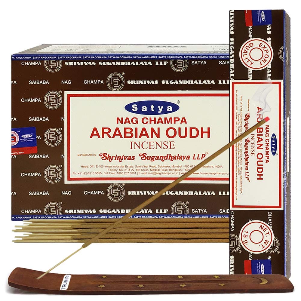 Arabian Wood Incense Stick and Holder Bundle - Satya Incense