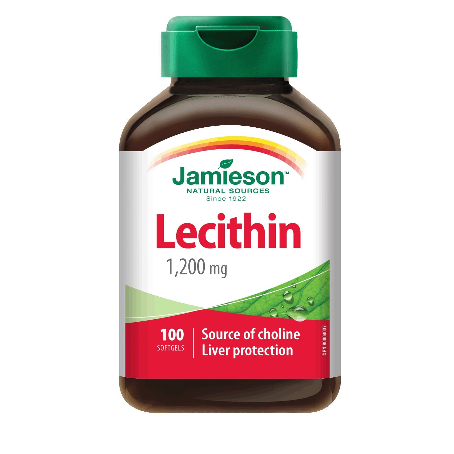 Jamieson Lecithin 1,200 mg, 100 Softgels - Source of Choline Liver Protection