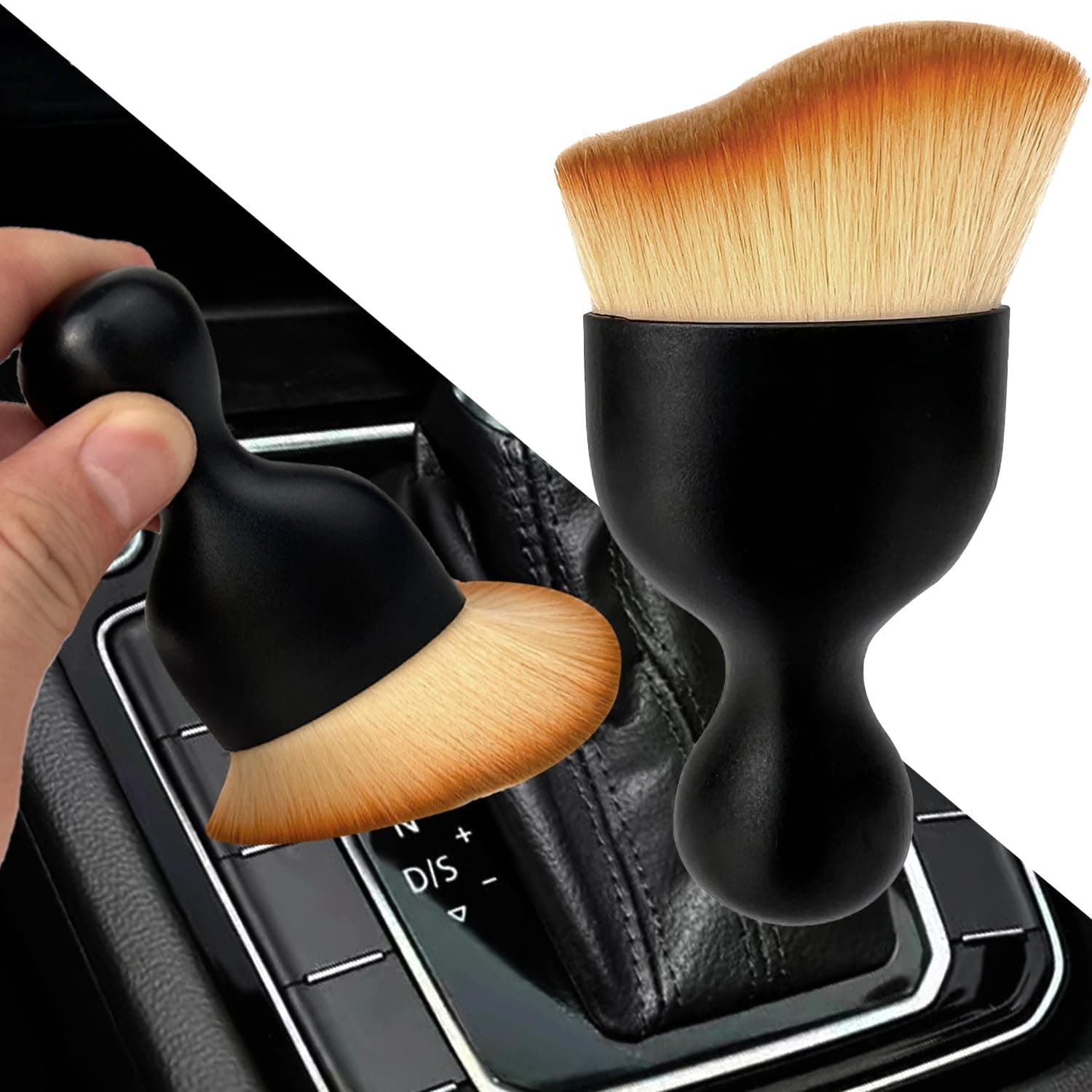 Car Interior Dust Brush,Auto Detailing Brushes,Soft Bristle Cleaning Brush,Car Detailing Brush Dusting Tool for Air Conditioner Vents, Leather,Leather,Scratch Free