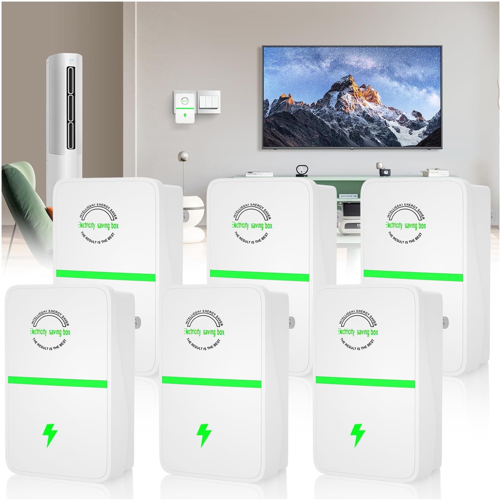 - Power Saver Pro, 2025 New Power Saver Pro X, 6Pack Electricity Saving Box, Intelligent Stop Energy Watt Saving Device Reduces Energy Costs, Stabilize Voltage, US Plug, 90V-250V, 30kW