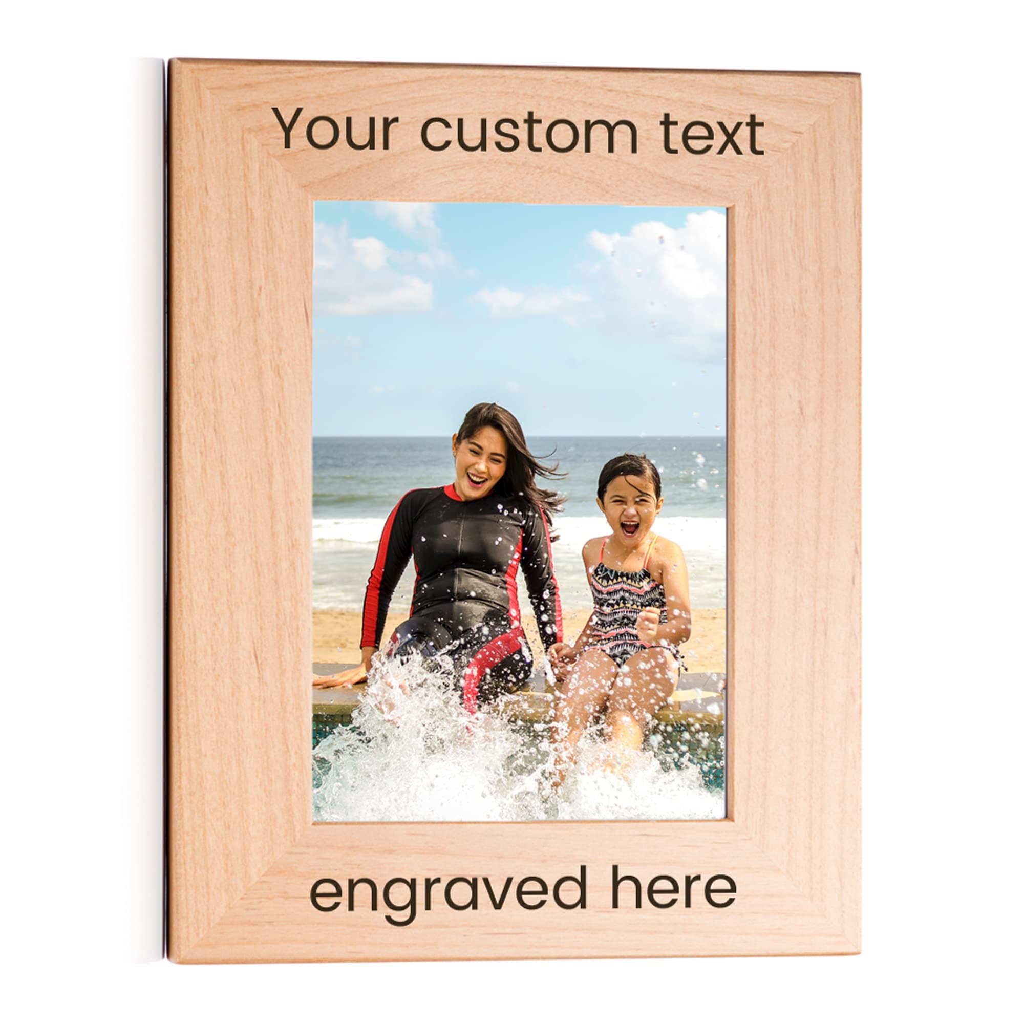 Lifetime Creations Create Your Own Personalized Picture Frame: Engraved Custom Wood Photo Frame, Customizable Gift for Wedding, Anniversary, Birthday (5x7 Inch Portrait)