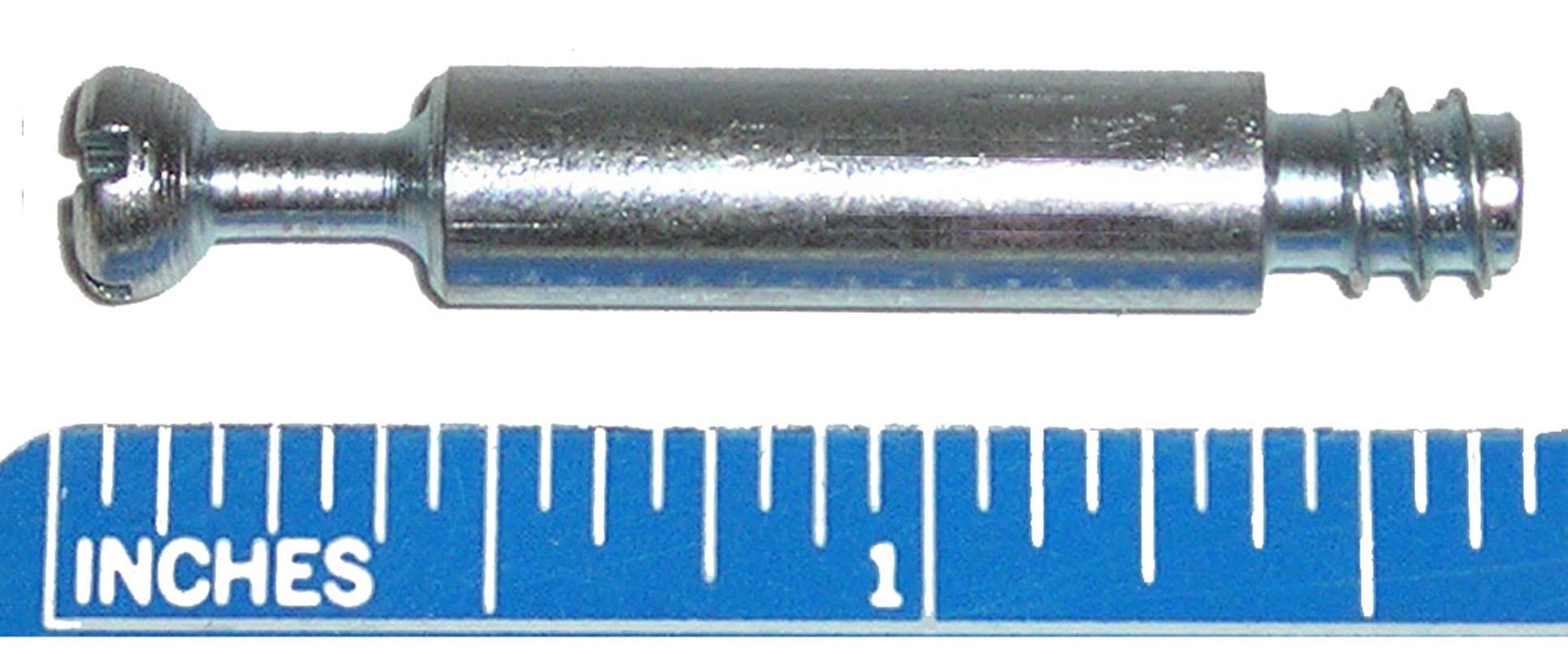 34.5mm (42mm Overall) Solid Steel Dowel Pin for Cam Lock Disc Furniture Connectors Euro Style Wood Screw Thread for 5mm Hole (10 Pack)