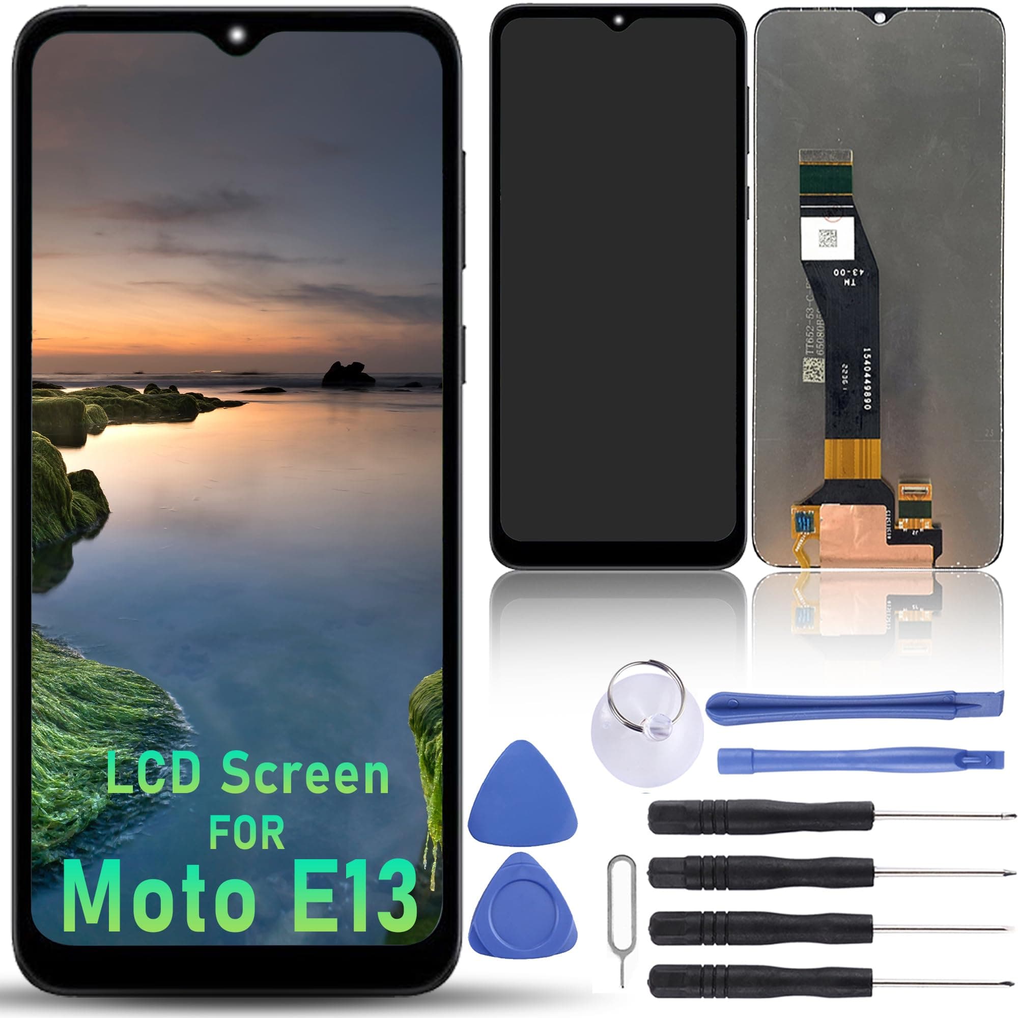 DIGI4U Screen Replacement for Motorola Moto E13 LCD, 6.5 inch FHD Screen for Moto E13 LCD Touch Display Digitizer Assembly No Frame Black, with Repair Tools Kit for Moto LCD Screen