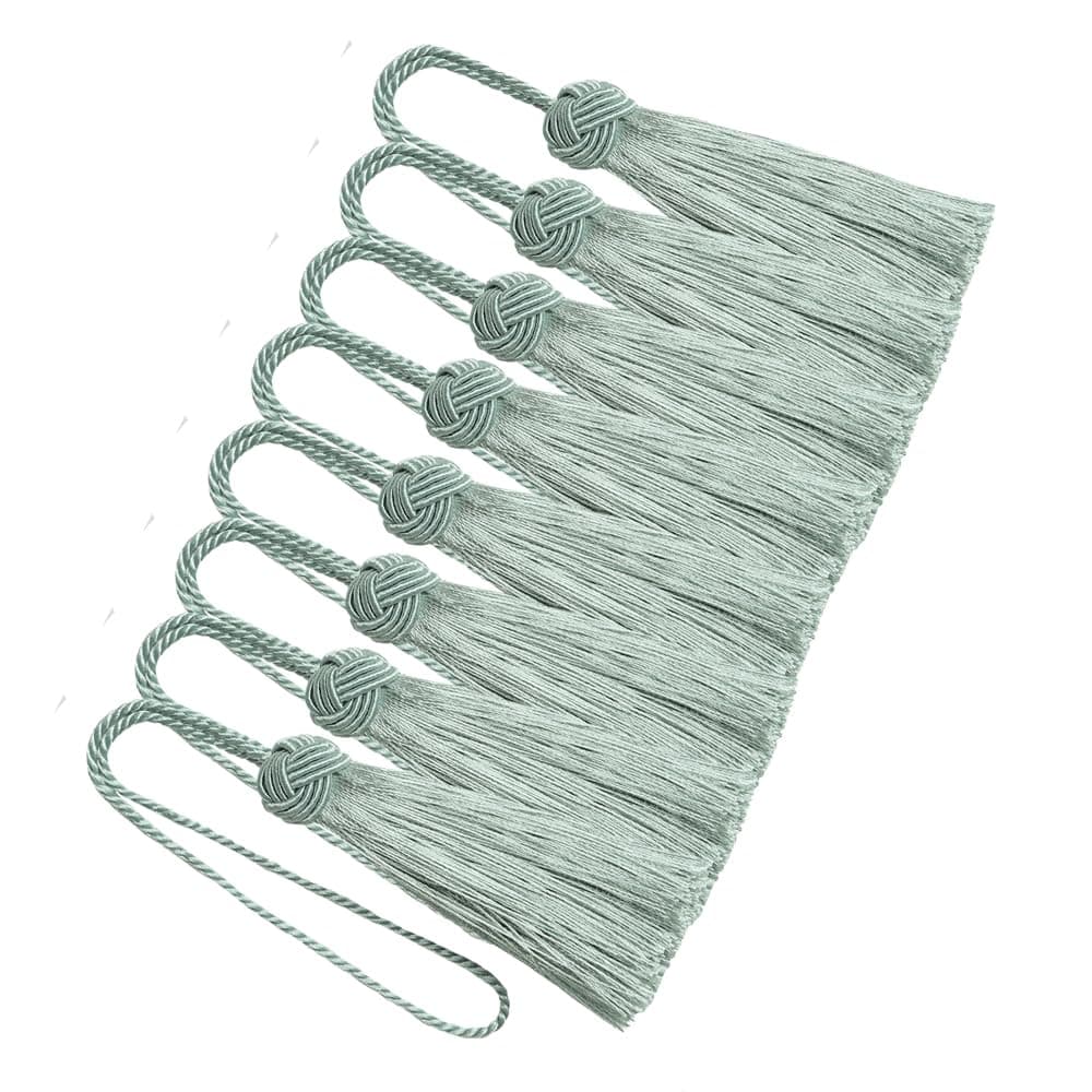 BEL AVENIR 8 Pcs Set Elegant Polyester Key Tassel Colorful Craft Tassels Charms Key Tassel for Christmas Tree DIY Craft Garland Project Wedding Home Party Decorations (Light Blue)