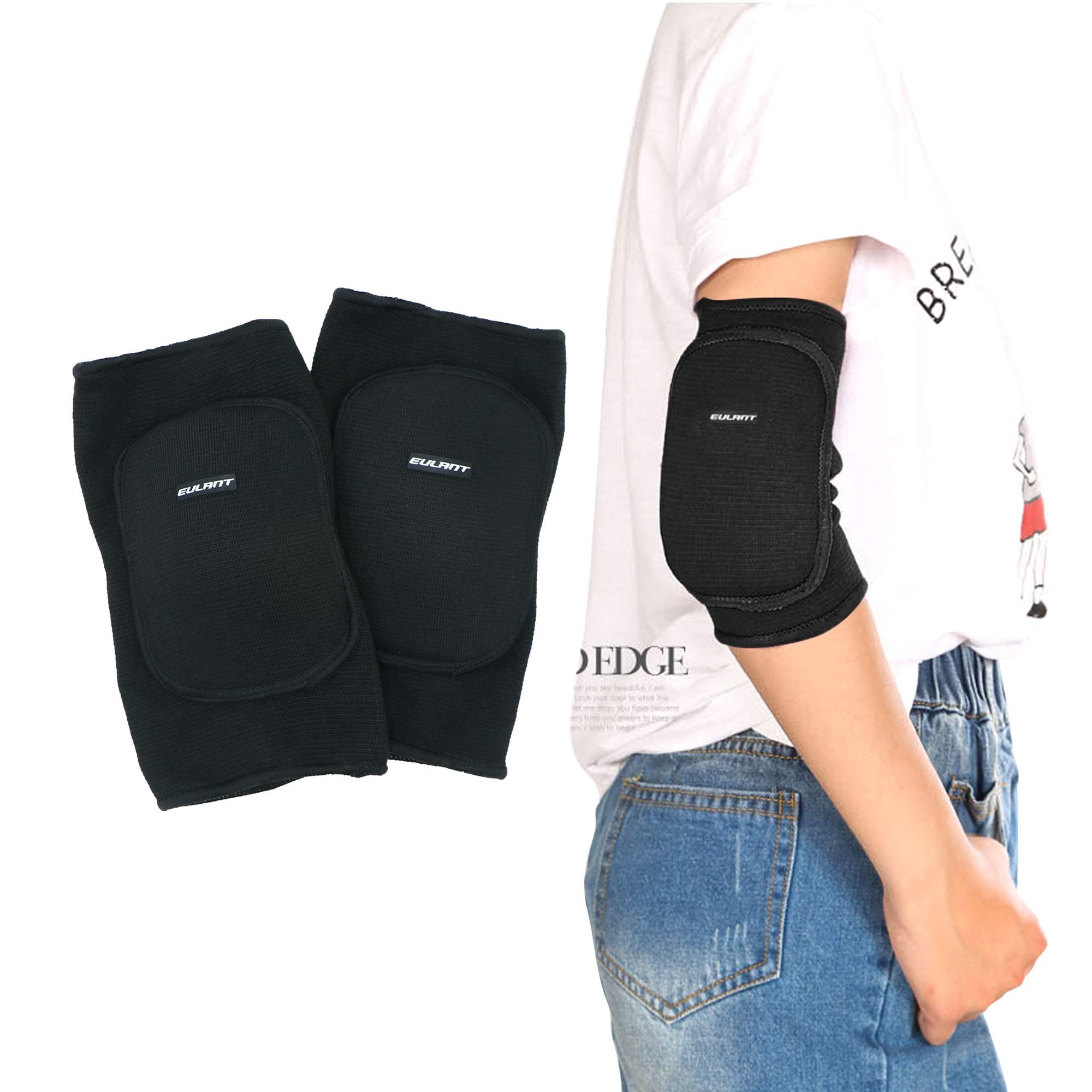 – EULANT Soft Elbow Pads,Stretchy Elbow Protectors,Slip-on Elbow Guard for Volleyball Football Wrestling Scooter Skating Breakdance,Kids Knee Pads for Crawling/Toddling/Learn to Run