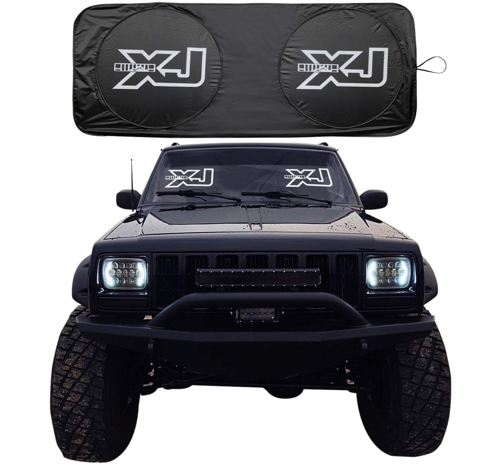 Cherokee XJ Accessories, Windshield Sunshade, Banner, Sun Shield, Fits Every Year XJ 1984-2001, Custom fit