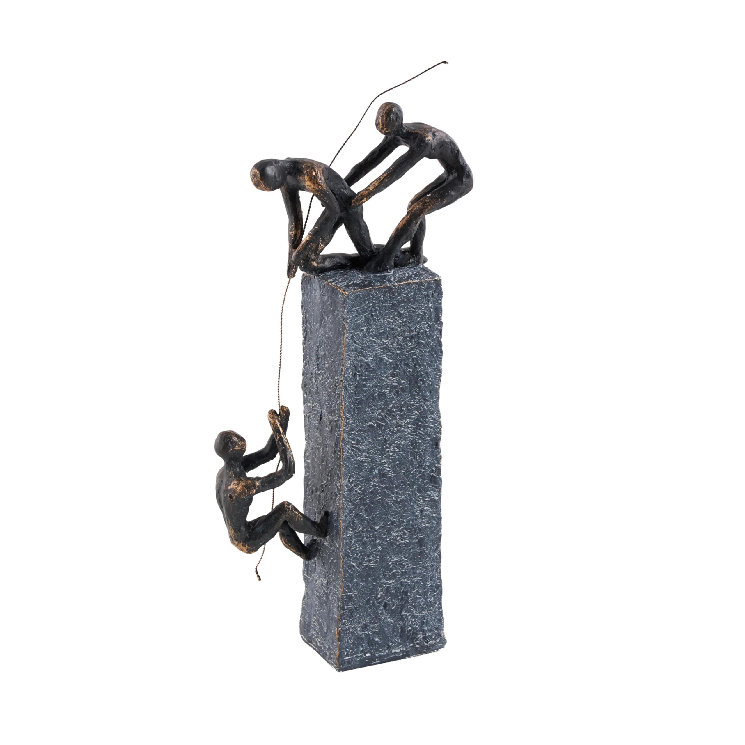 Deco 79 Polystone People Climbing Sculpture, 7" x 3" x 17", Gray
