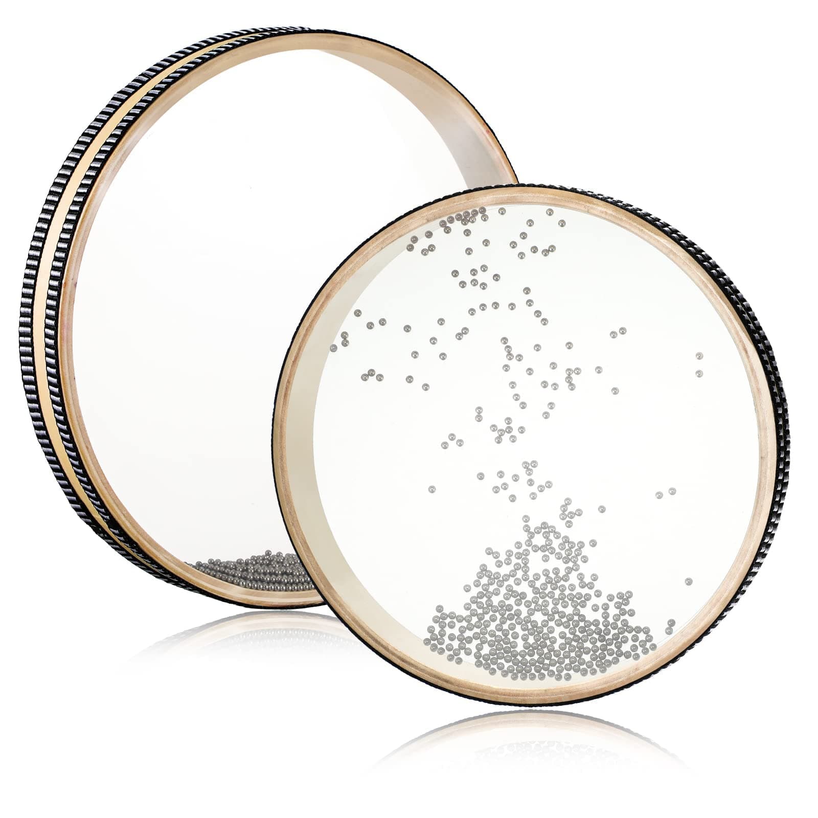 – 2 Pcs Wave Bead Hand Drum Sea Wave Sound Drum Percussion Wave Drum with Hardwood Shell Ocean Sound Drum Musical Instrument Percussion for Home School Supplies (8 Inch, 10 Inch)