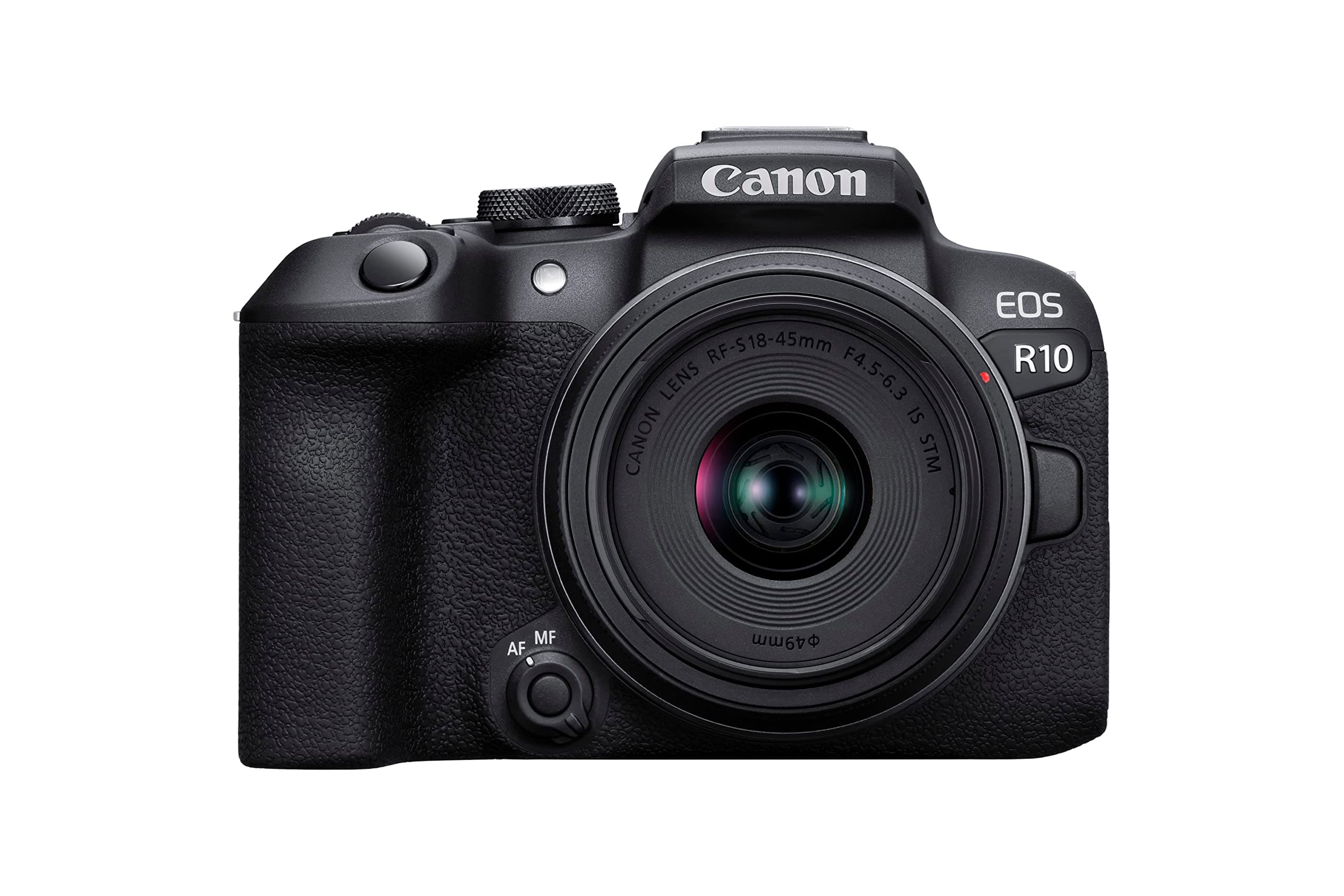 Canon EOS R10 + RF-S 18-45mm IS STM Lens - Compact Mirrorless Digital Camera - 24.2 MP, Dual Pixel CMOS AF II - 4K up to 60p - 23 FPS Continuous Shooting - Face & Eye Detection - Bluetooth, Wi-Fi