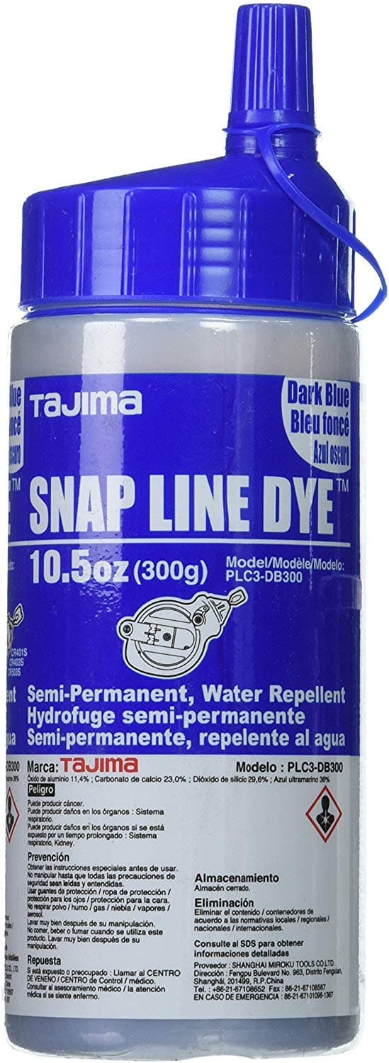 TAJIMA Marking Chalk - Blue 10.5 oz (300g) Semi Permanent Snap-Line Dye