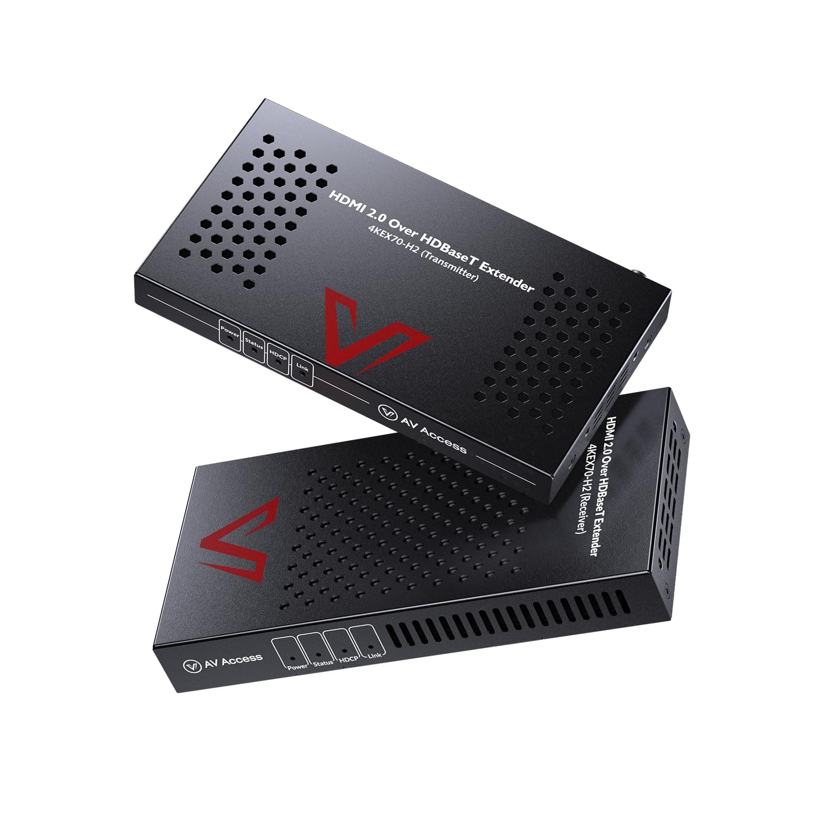 AV Access HDMI Extender Over Cat6a/7 4K@60Hz 4:4:4 HDR, HDBaseT 230ft Long Distance, PoE, IR Remote Control, RS232, HDCP 2.2 for TV, Projector, Conference Room(4KEX70-H2)