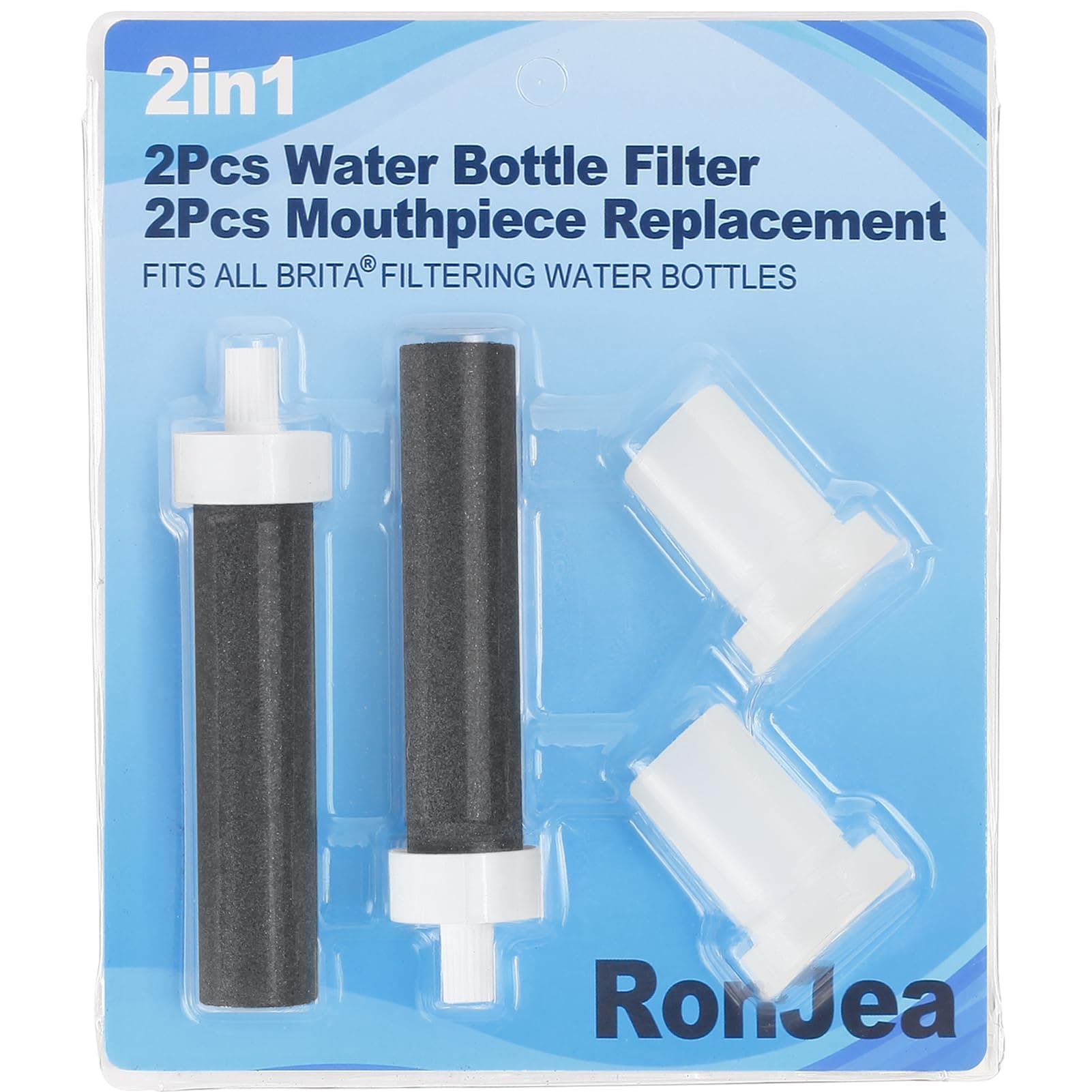 Brita 2in1 Water Bottle Filter & Mouthpiece Replacement - 2pcs Filter & 2pcs Bite Valve