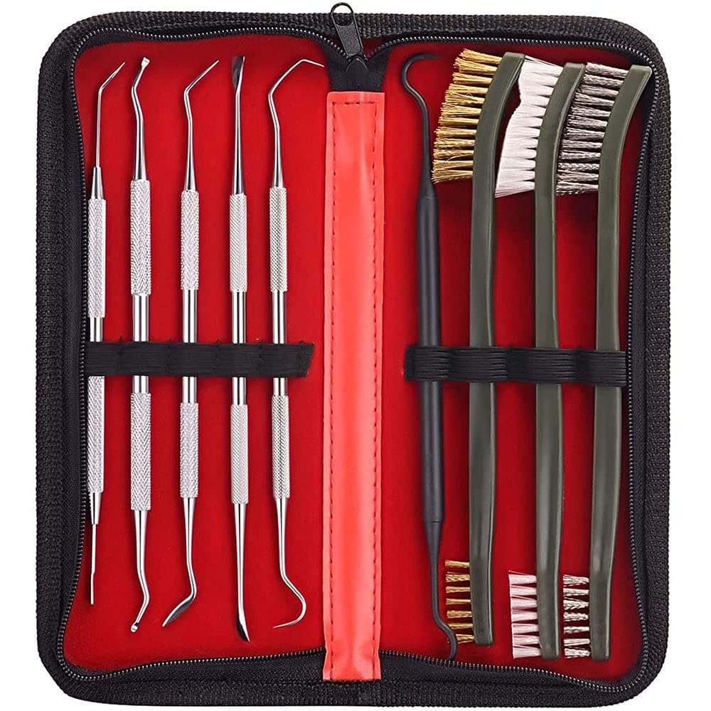 Universal Cleaning Kit Pick Set for All Guns Double-Ended Nylon Brass Steel Brush Metal Ploymer Picks Set with Case