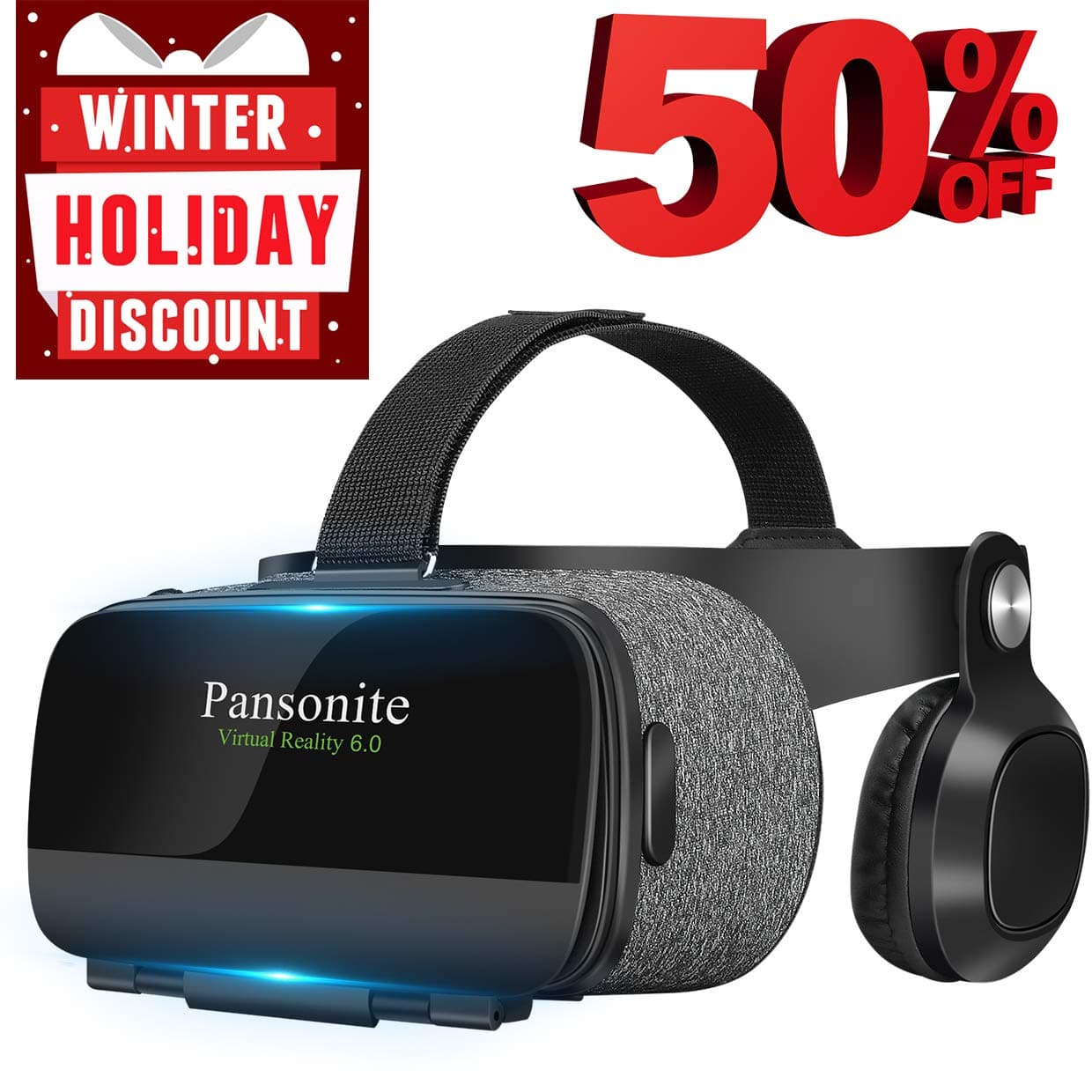 Virtual Reality Headset with HD Glass Lens,Virtual Reality Goggles 3D VR Goggles VR Headset VR Glasses for 3D Video Movies Games, Compatible with Smartphones Within 4.7-6.2 Inch