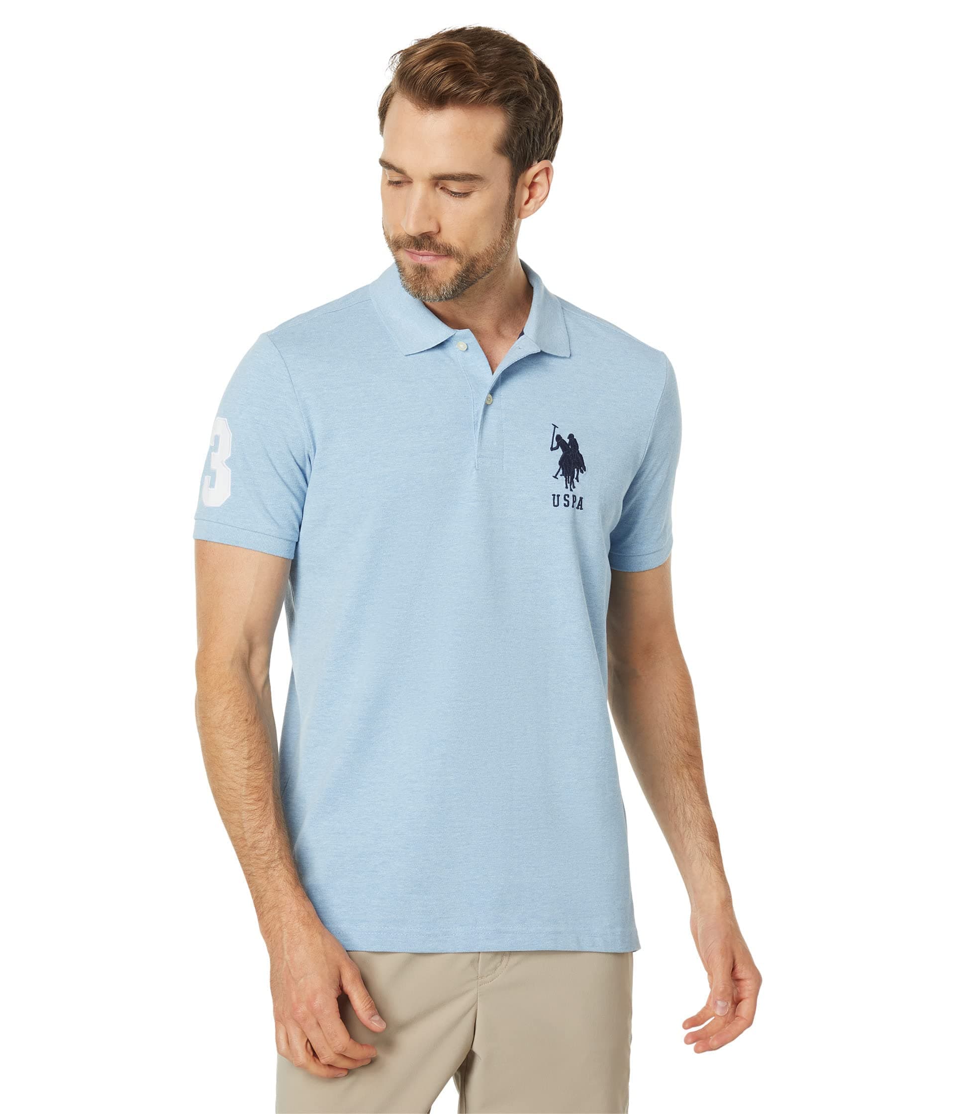 U.S. Polo Assn. Mens Solid Pique Polo Shirt