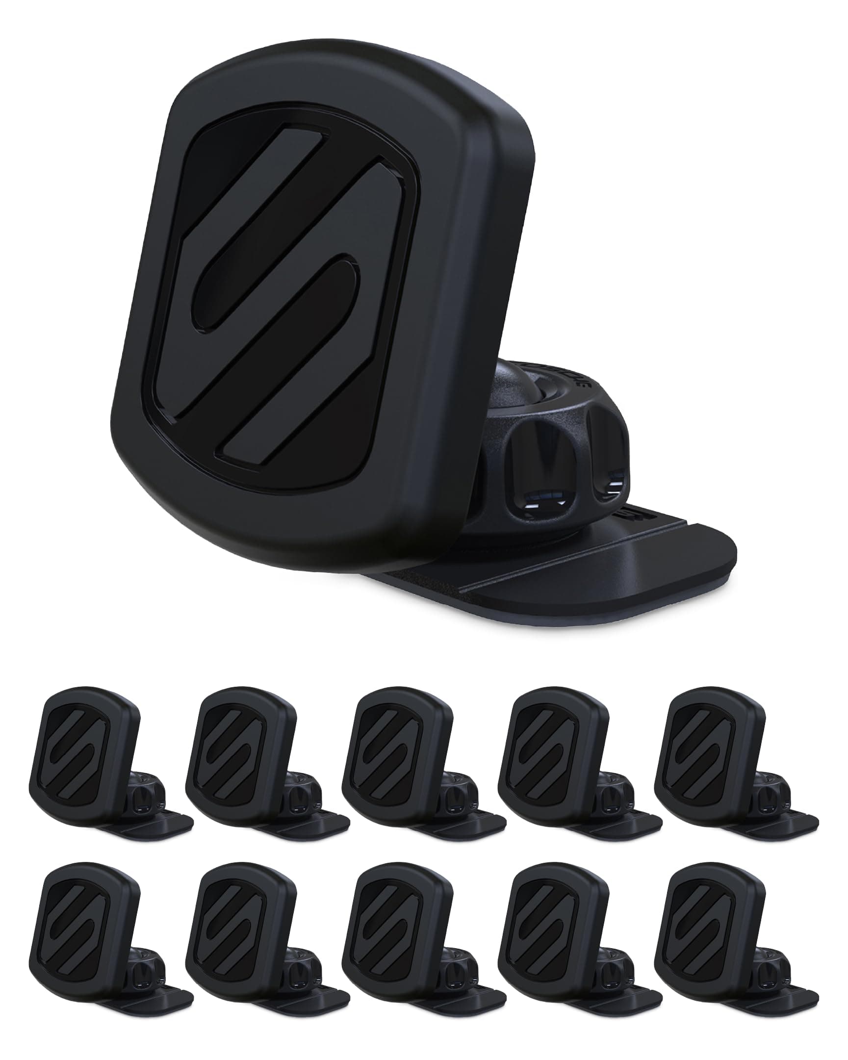 Scosche MAGDM-10KFLT MagicMount Magnetic Car Phone Mount for Dashboard, 360° Adjustable Magnet Head, Universal Cell Phone Holder for Car Compatible with iPhone Samsung & All Devices (Pack of 10)
