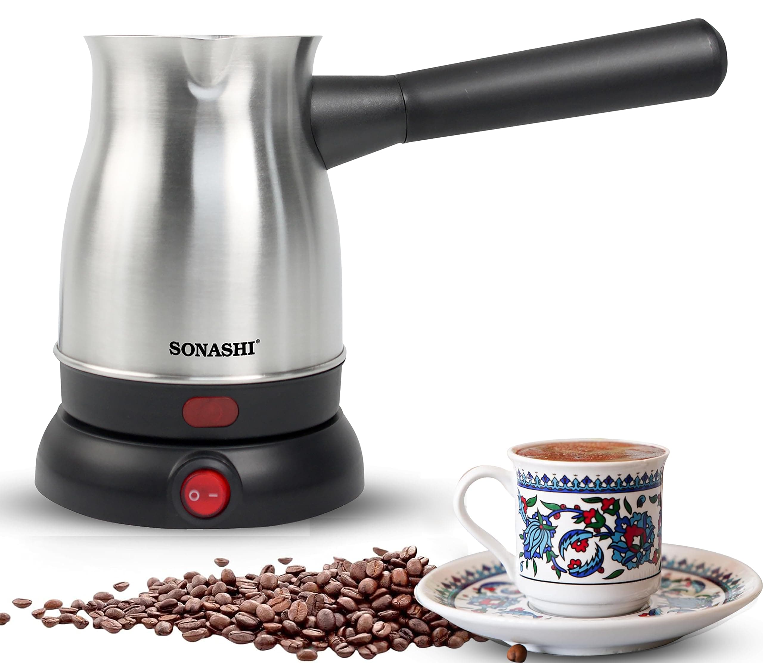 Turkish Coffee Maker with 800ml Jar - 360-Degree Cordless Base with Removable Handle | Auto Shut Off Feature STCM-4972