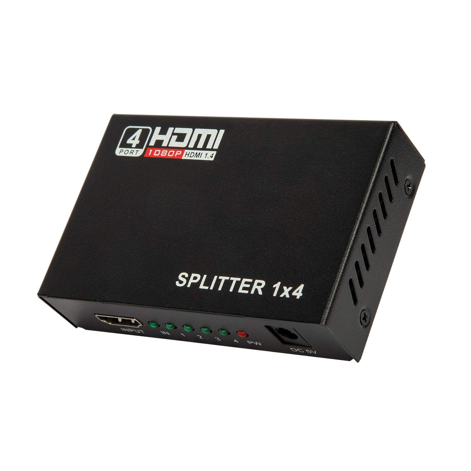 Eonon HDMI Splitter 1 in 4 Out V1.4b Powered HDMI Video Splitter Compatible with DVD Player, Supports HD 1080P 4K and 3D Resolutions (1 Input to 4 Outputs)-V0058