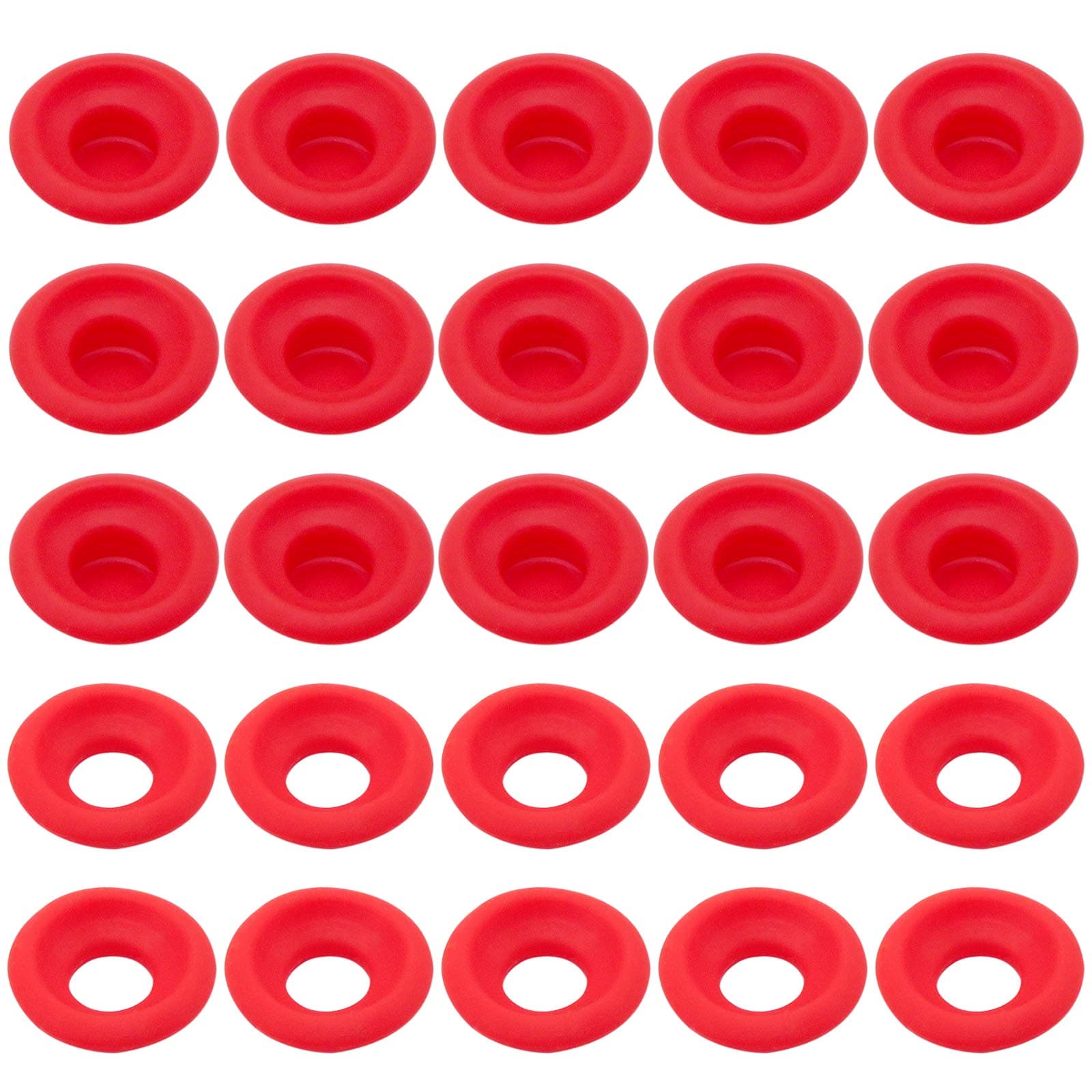 ACKLLR 50 Pieces Silicone Rubber Gaskets Washer, 2 Types High Pressure Leak-proof Seals for EZ Cap Swing Flip Top Bottle Seals Gasket for Home Brew Beer Soda Bottle Sealing, Red
