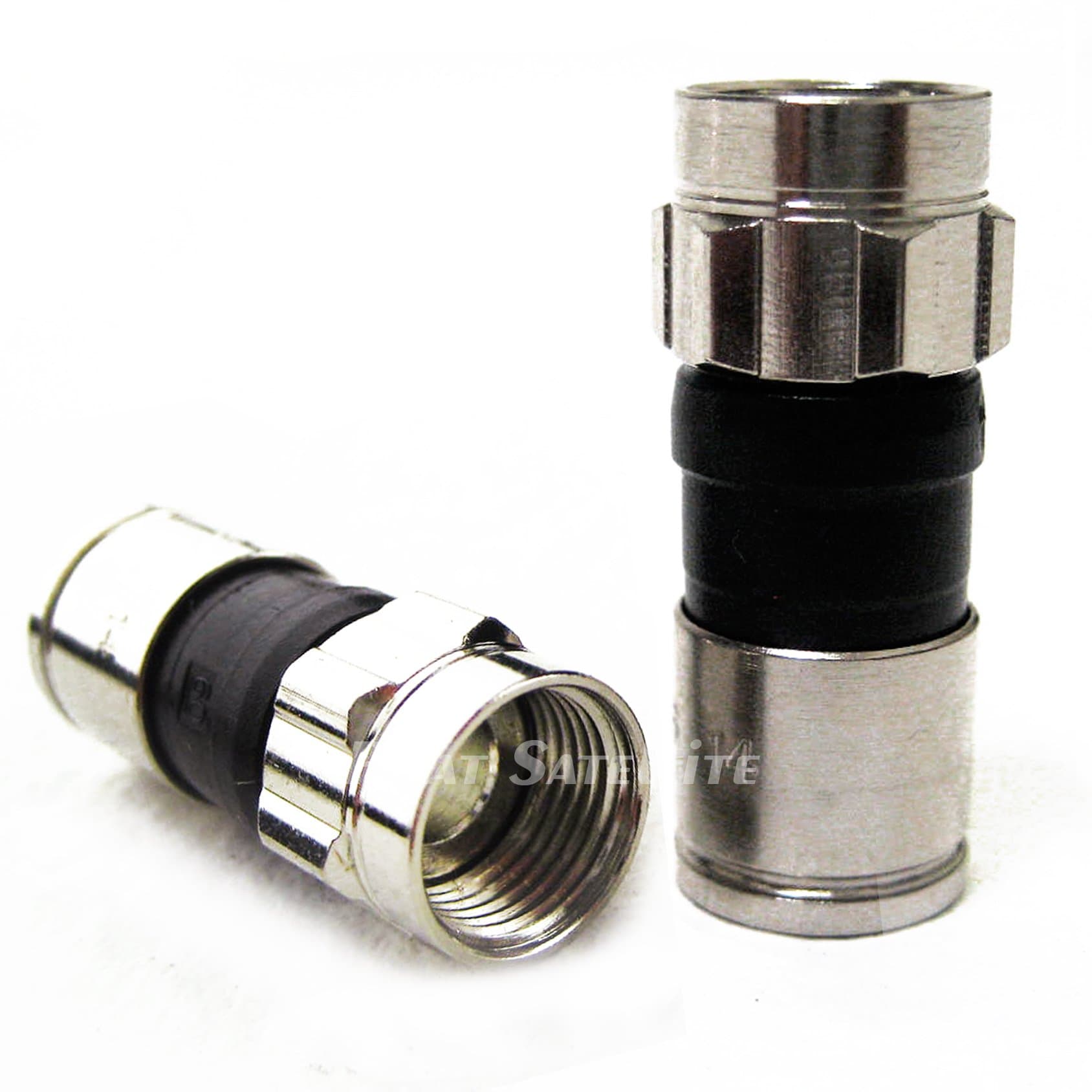 50 Pieces RG6 BELDEN PPC EX6XLPLUS Signal Tight Compression Drop Connectors Nickel-Plated Brass Construction 21mm Stroke Length