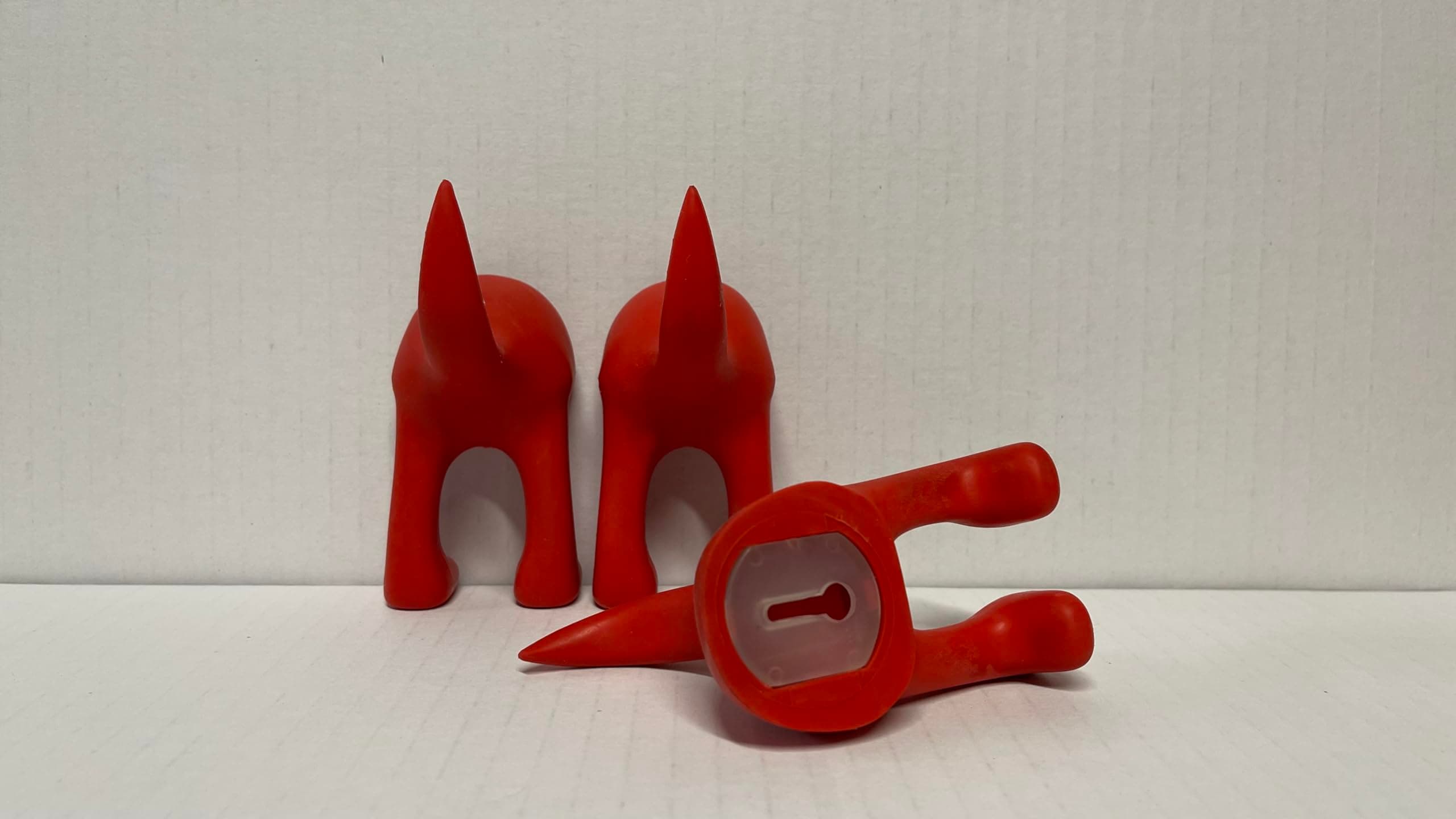 IKEA Set of 3 Dog Tail Hooks Hat Coat Key Wall Mounted Hanger (Red)