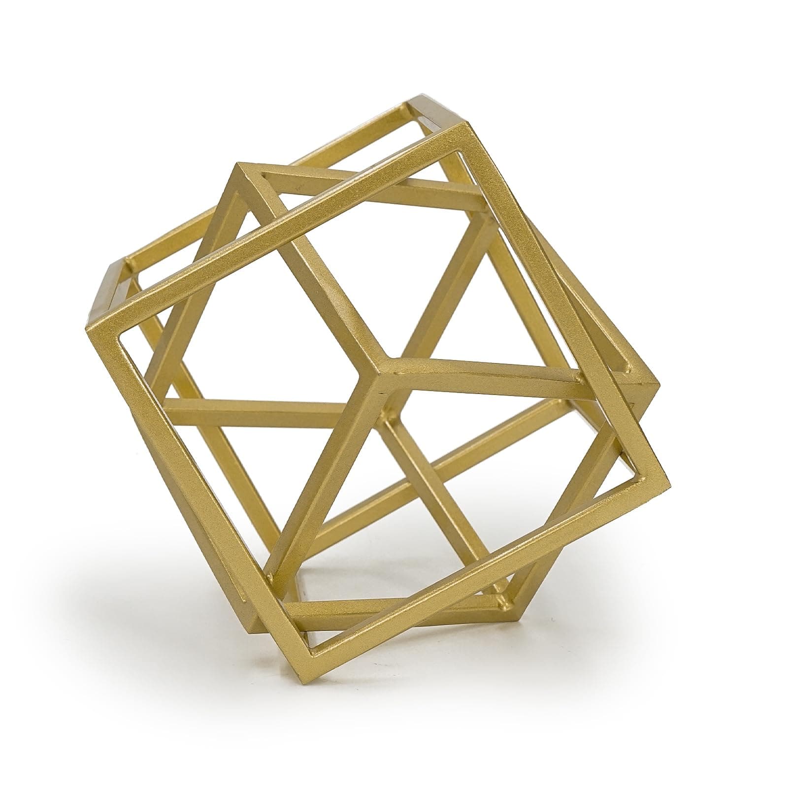 DreamsEden Modern Geometric Sculptures Set - 6" Black Metal Sphere & Cube, Minimalist Shelf Decor, Tabletop Centerpiece, Office Art