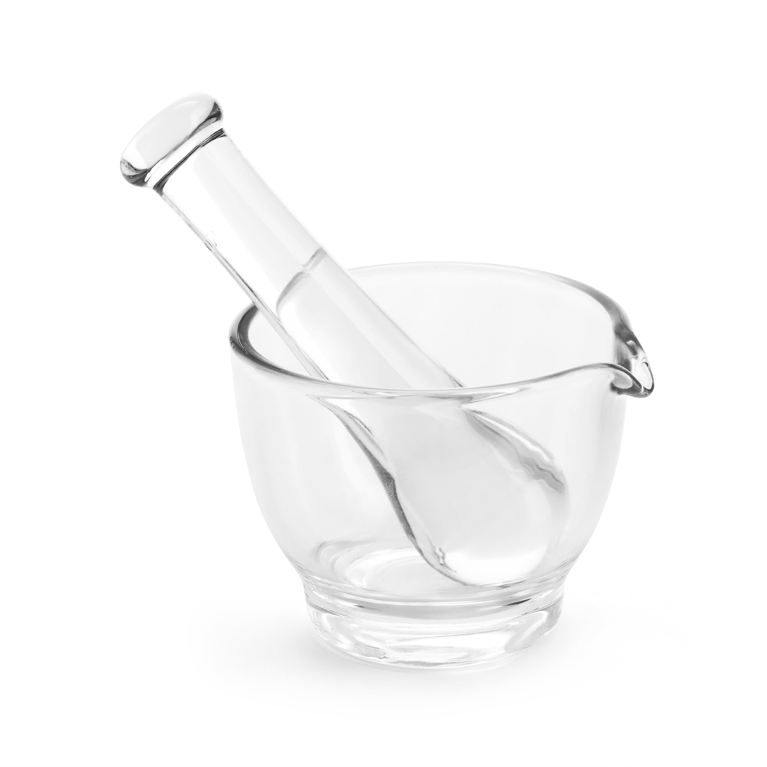 826-5 Mortar and Pestle, Glass, 5" Diameter