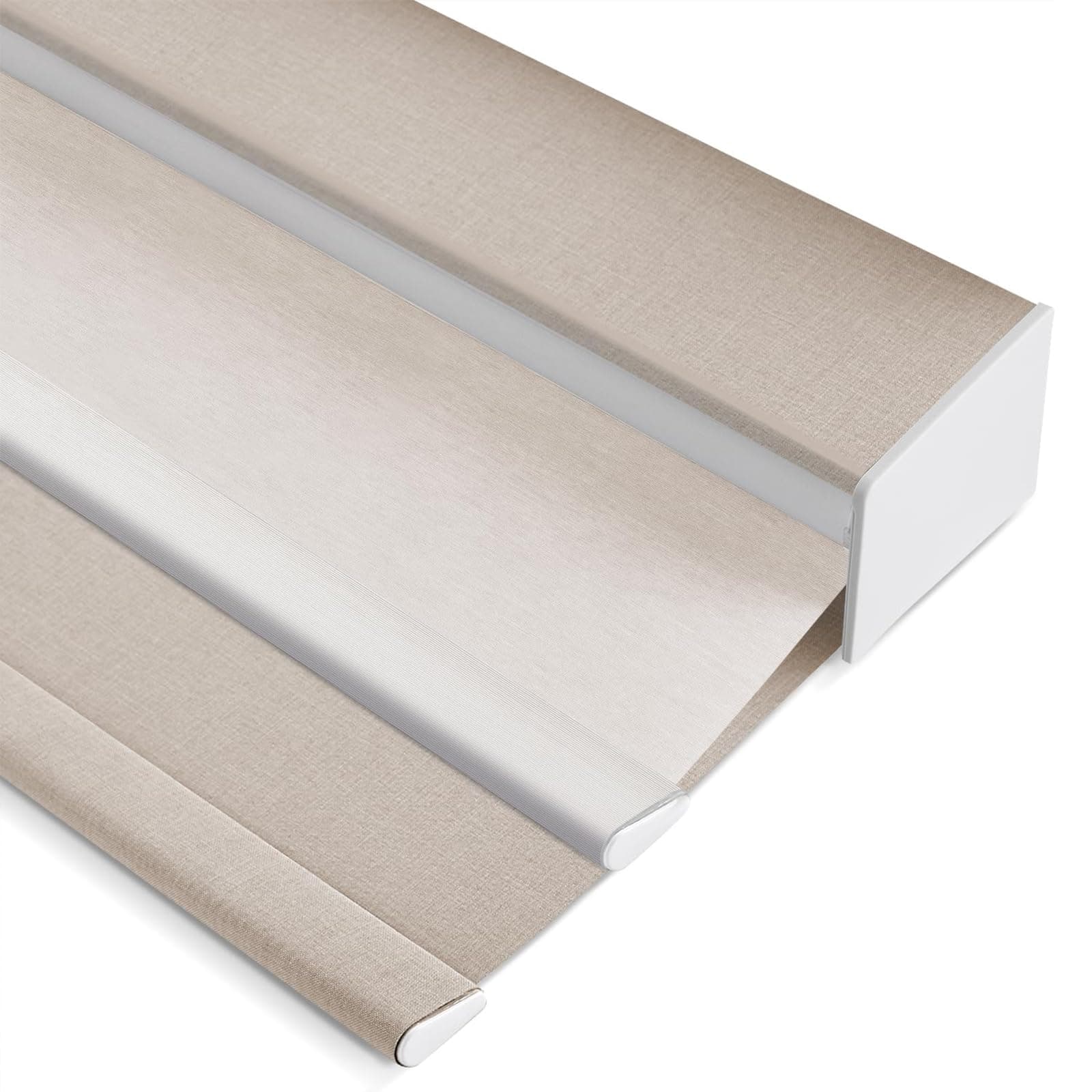 Zshine Day and Night Dual Layers Manual Safe Cordless Roller Blinds Shades Suitable for Home, Office, Hotel, Club, Restaurant, Cinema Windows (82133B)