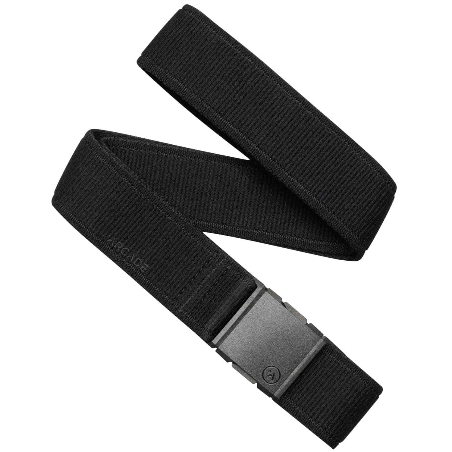 Arcade Belt Atlas A2 Elastic Stretch Belt: Heavy Duty Elastic Webbing, Non-Metal Travel Friendly Buckle - Black, One Size