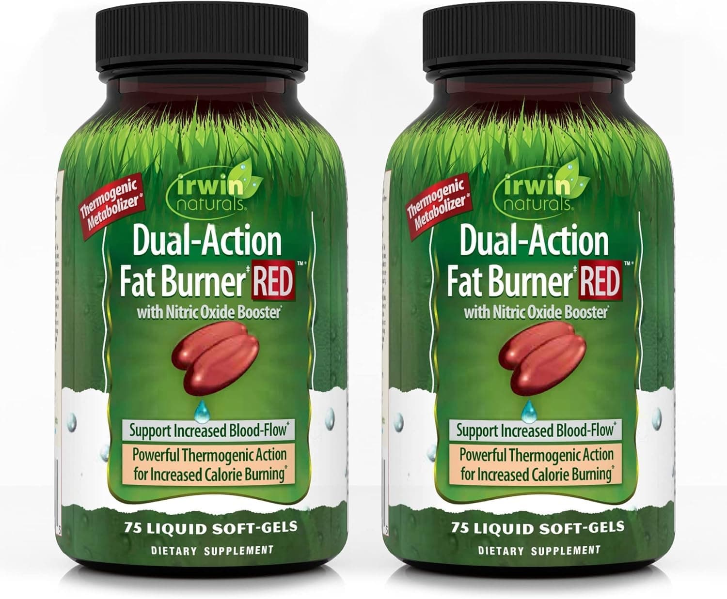 Irwin Naturals Dual-Action Fat Burner RED – 75 Liquid Soft-Gels - 2 Pack