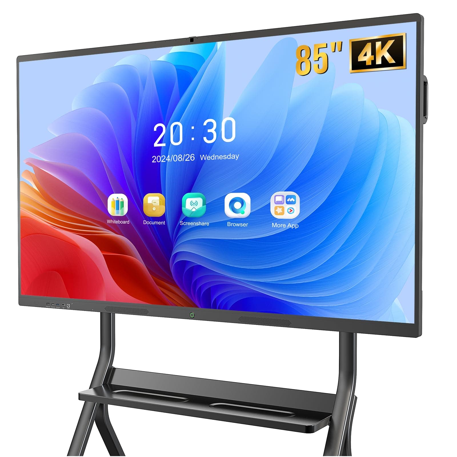 Smart Board with Wireless HDMI Display Adapter, 85 Inch Interactive Whiteboard 4K Touchscreen Built in HD Camera, Digital Presentation Electronic Smart WhiteBoard for Classroom Home Office