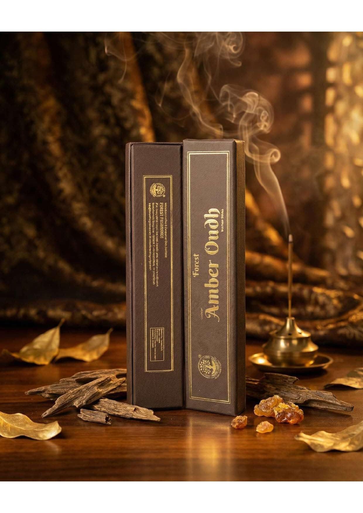Amber Oudh Black Bathi Incense Sticks ? 3?Box Pack (10 Sticks Each), Long?Lasting Oudh Aroma for Meditation & Worship
