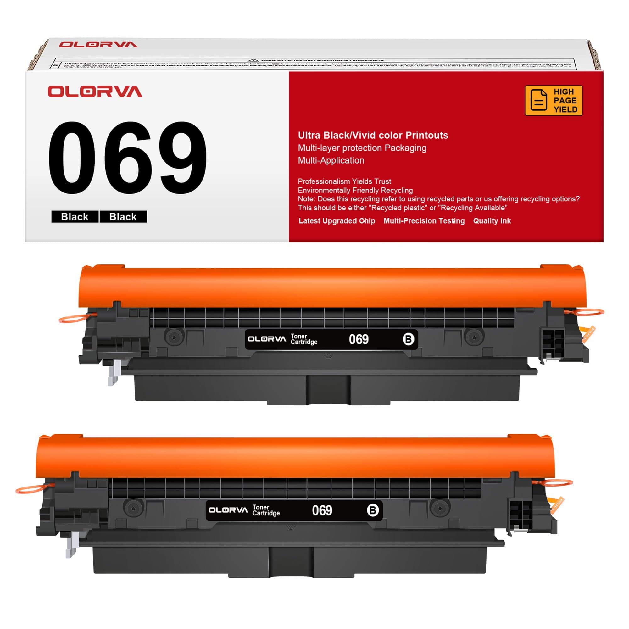 069 Toner Cartridge Set - 2 Pack Replacement for Canon 069 Toner Cartridge Set 069H Works for Canon Color ImageCLASS Mf753cdw MF751Cdw MF752Cdw LBP674Cdw MF752Cdw MF756Cx LBP673Cdw LBP674Cx (Black)