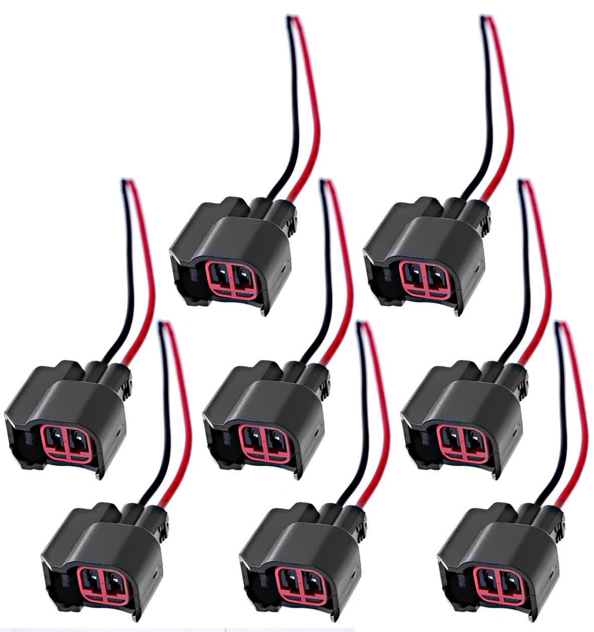 Saihisday Fuel Injector Pigtail Connector Plug Wire EV6 Compatible with Ford Mustang F150 F250 Crown Victoria (Pack of 8)